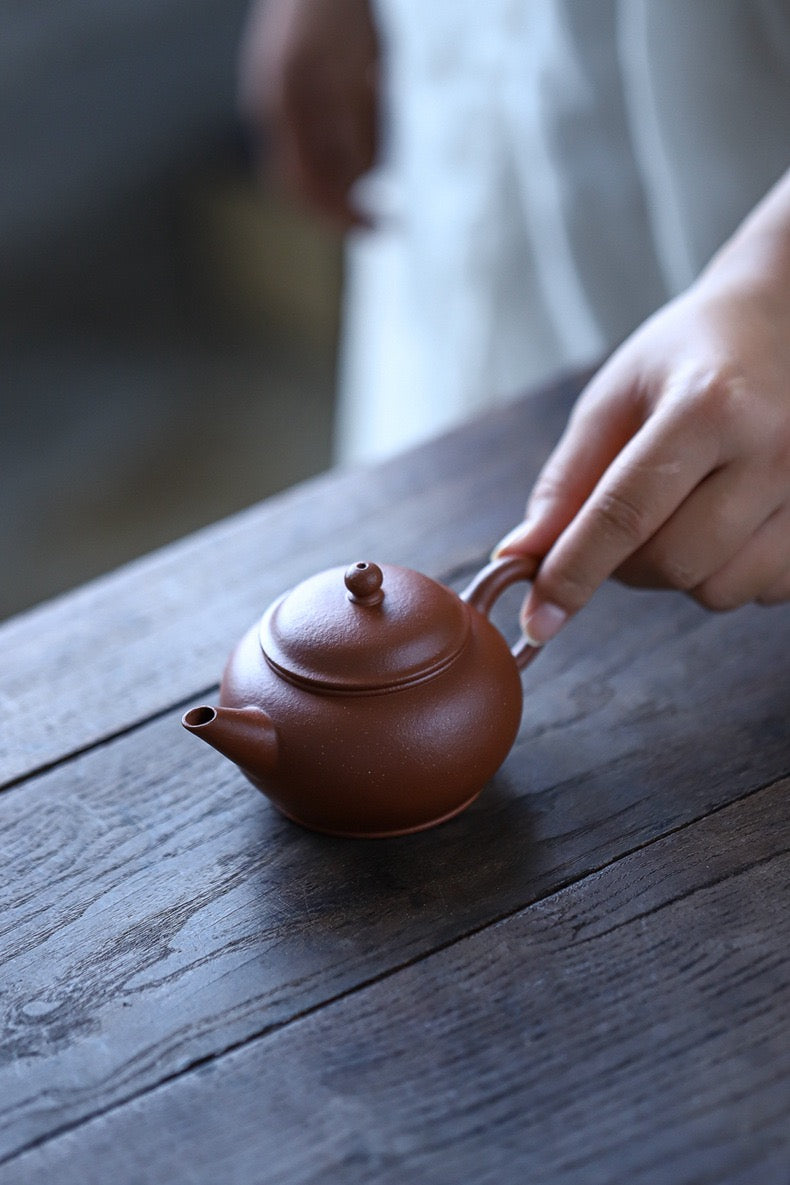 jiangpo clay orange red teapot – Yixing Original Mine Jiangpo Clay Level Teapot by Kungfuyang