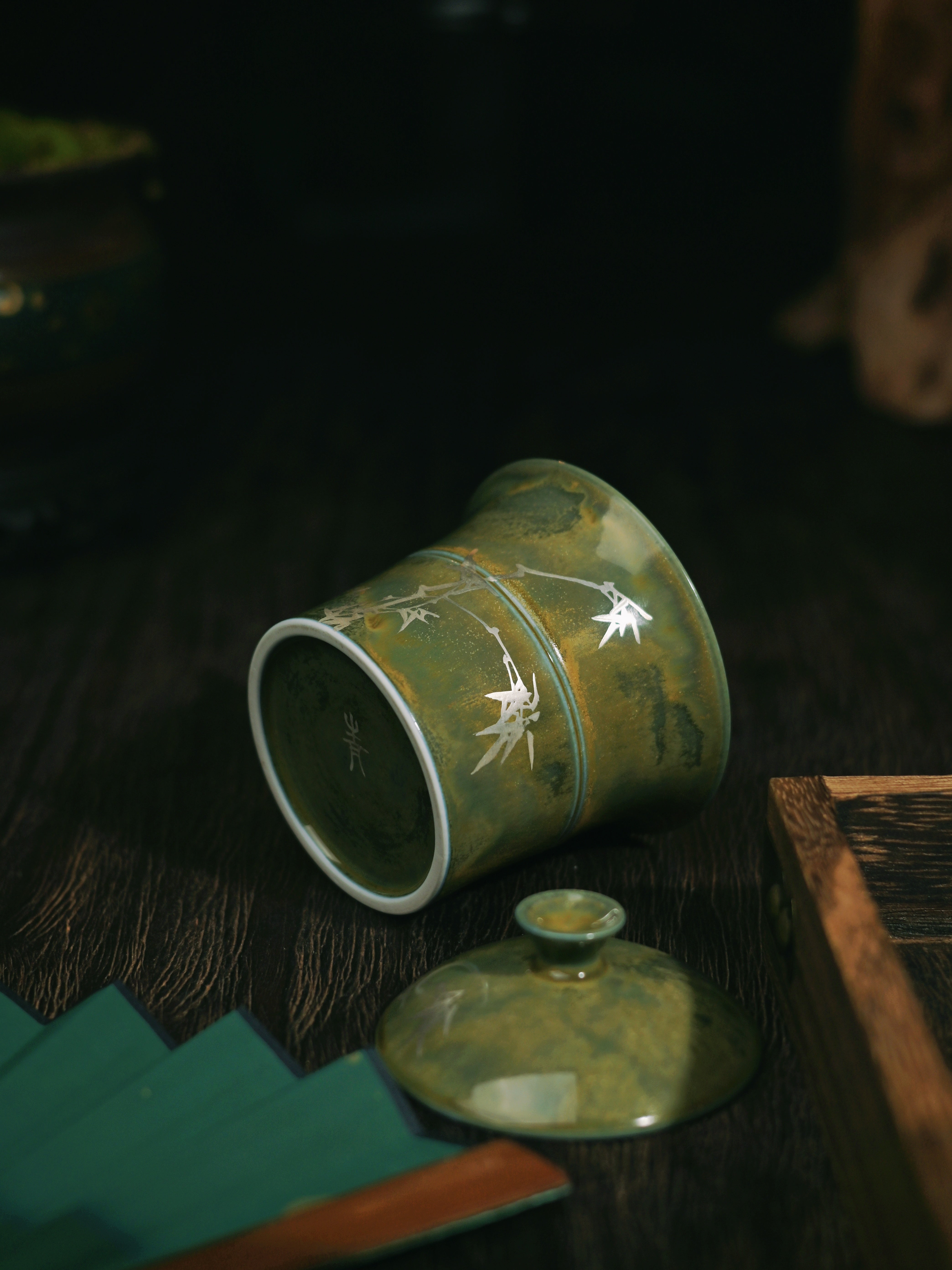 jingdezhen artisan glaze bamboo gaiwan set – "Bamboo Rhythm" Ceramic Tea Set – A Poetic Fusion of Art & by Kungfuyang