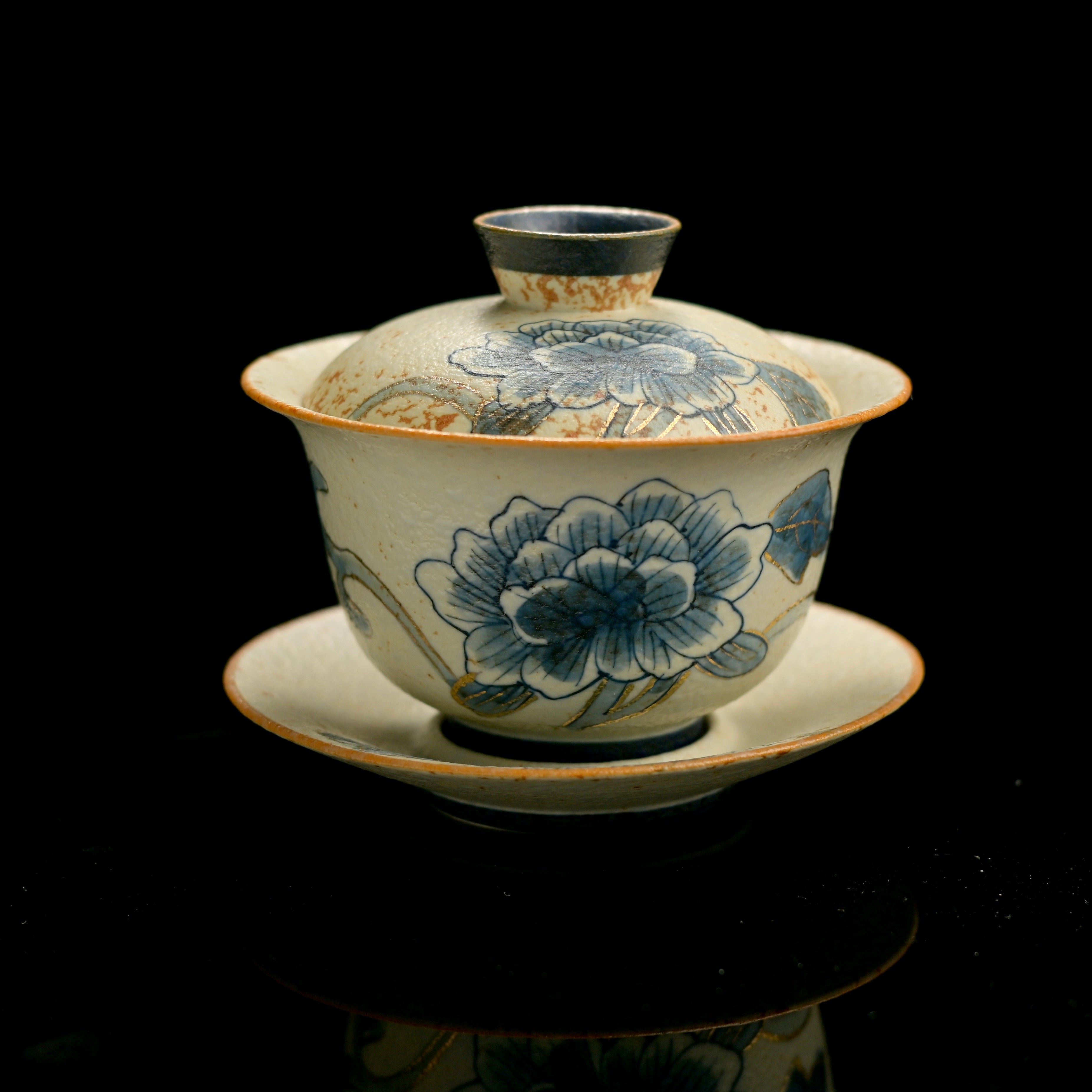 jingdezhen blue and white ceramic – Old Clay Blue-and-White Volcanic Stone Style Caramel Glaze by Kungfuyang