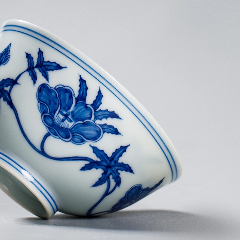jingdezhen blue and white palace bowl – Ming Chenghua Blue and White Okra Palace Bowl Replica Tea Bowl by Kungfuyang
