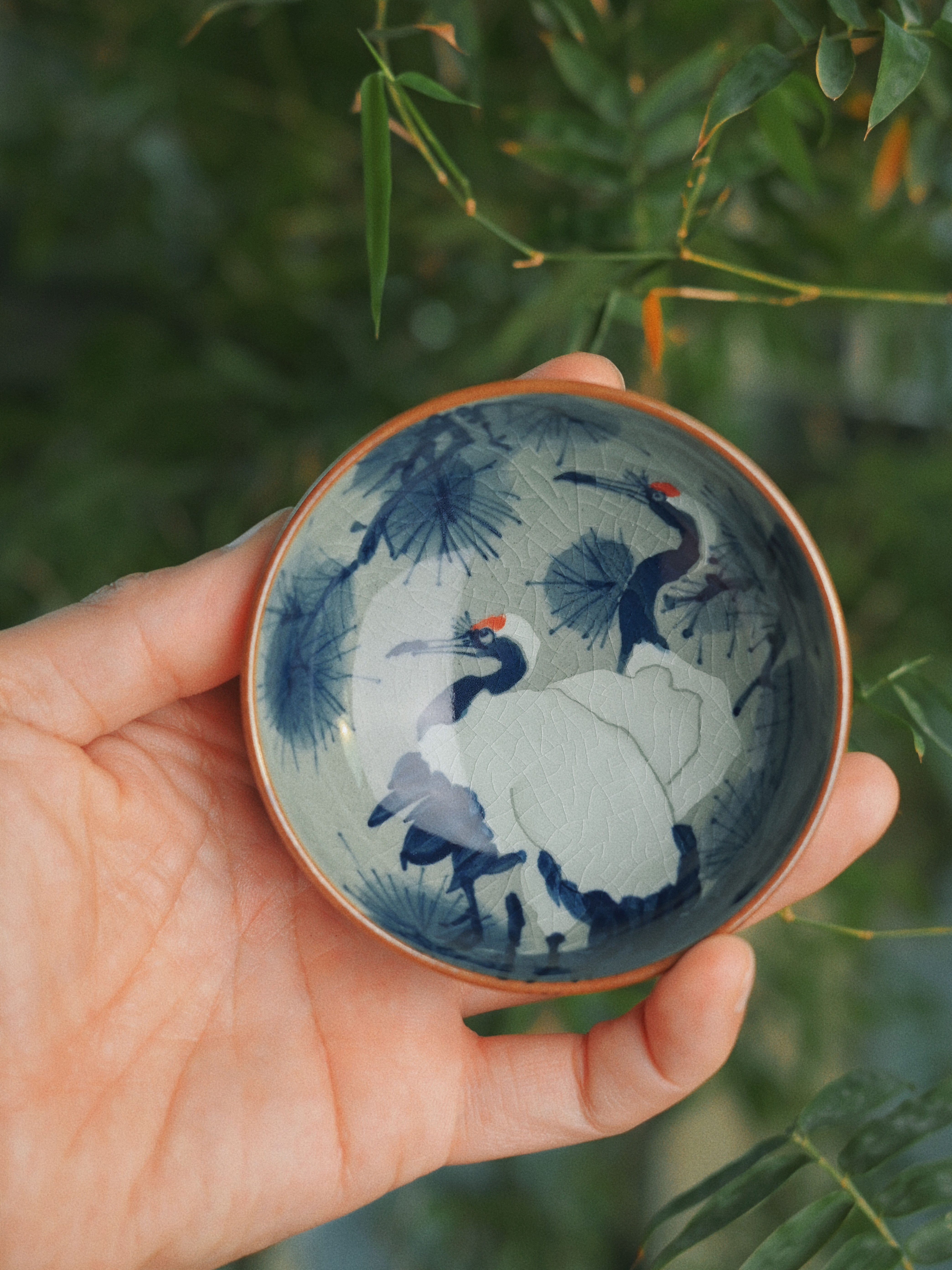 jingdezhen blue and white underglaze color – Jingdezhen Hand-Painted Underglaze Pine and Crane Pu-erh by Kungfuyang