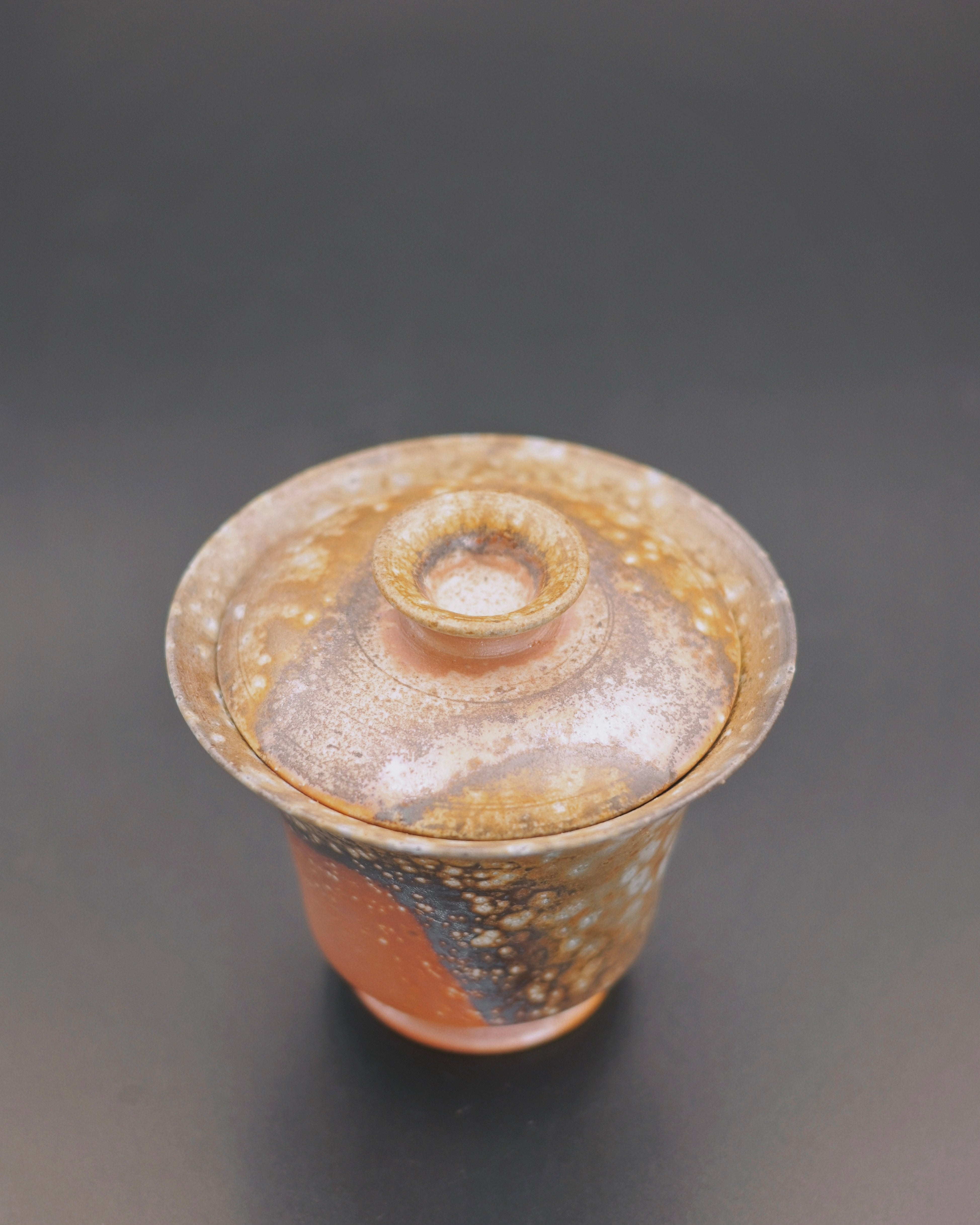 jingdezhen clay wood fired gaiwan – Unique Piece Wood-Fired Horse-Shoe Gaiwan – 120ml by Kungfuyang