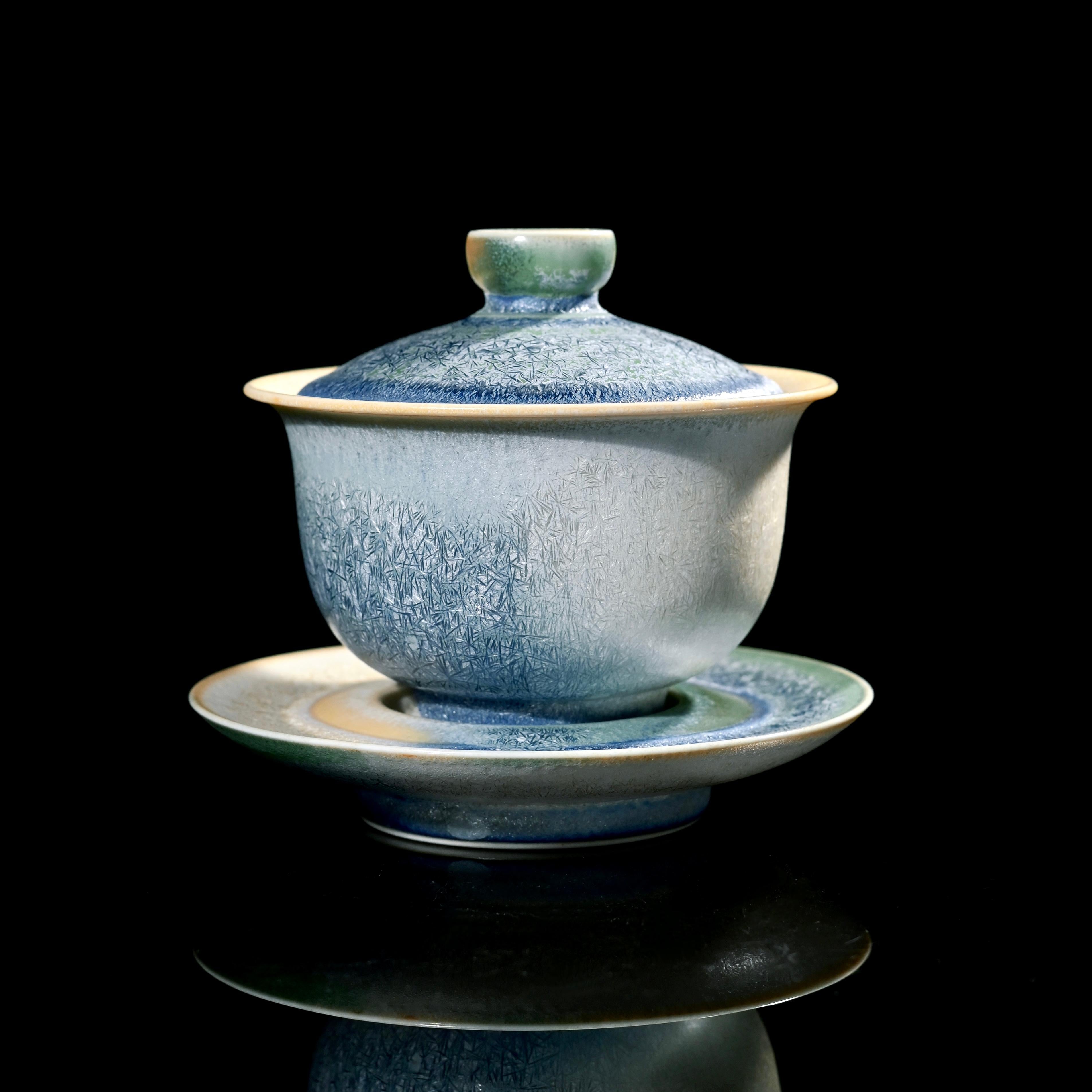 jingdezhen crystalline glaze tea bowl – Jingdezhen “Pine Needle” Kiln-Change Gaiwan by Kungfuyang