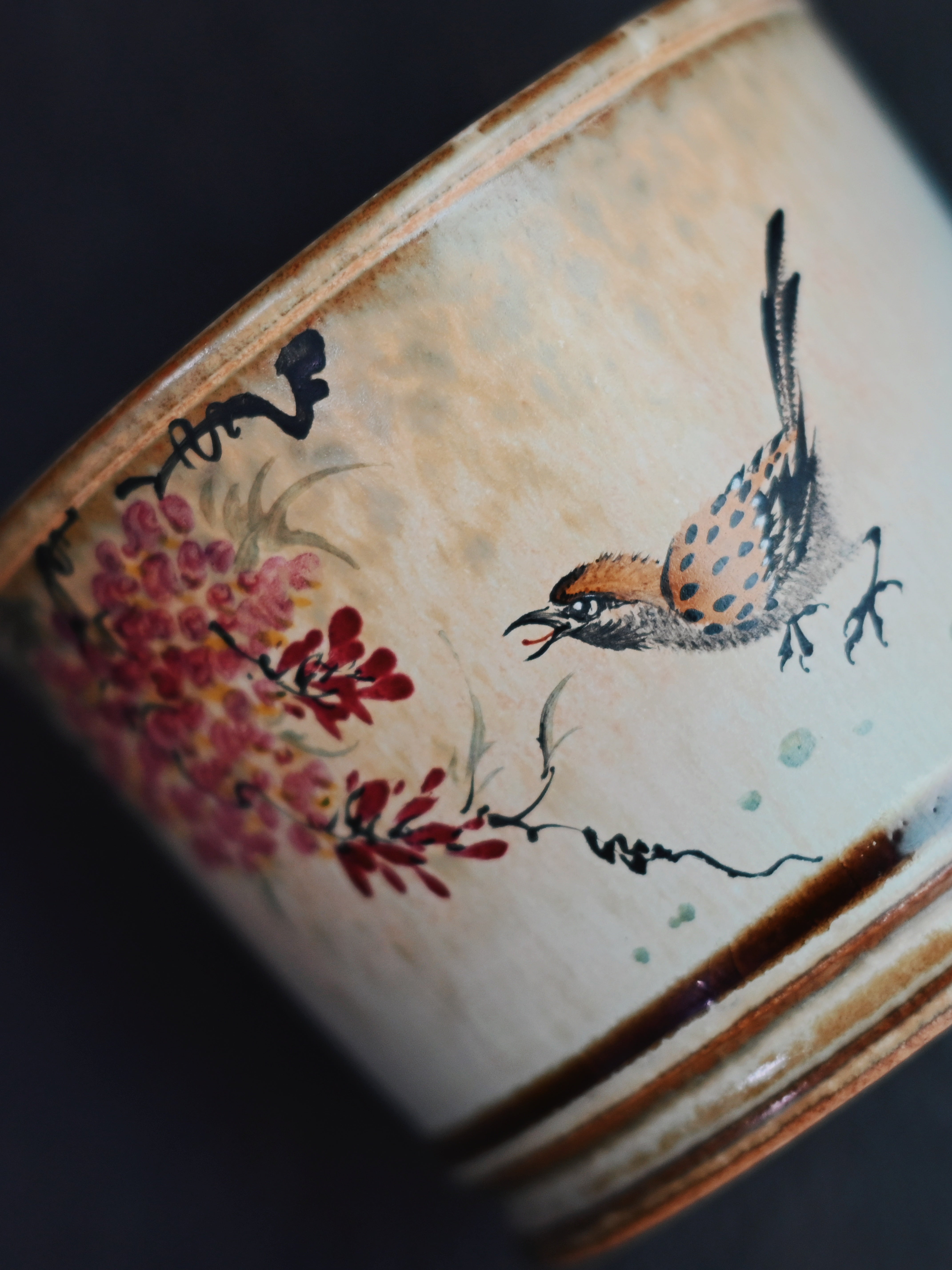 jingdezhen handpainted porcelain – Jingdezhen Hand-Painted Chinese Bird-and-Flower Master Cup by Kungfuyang