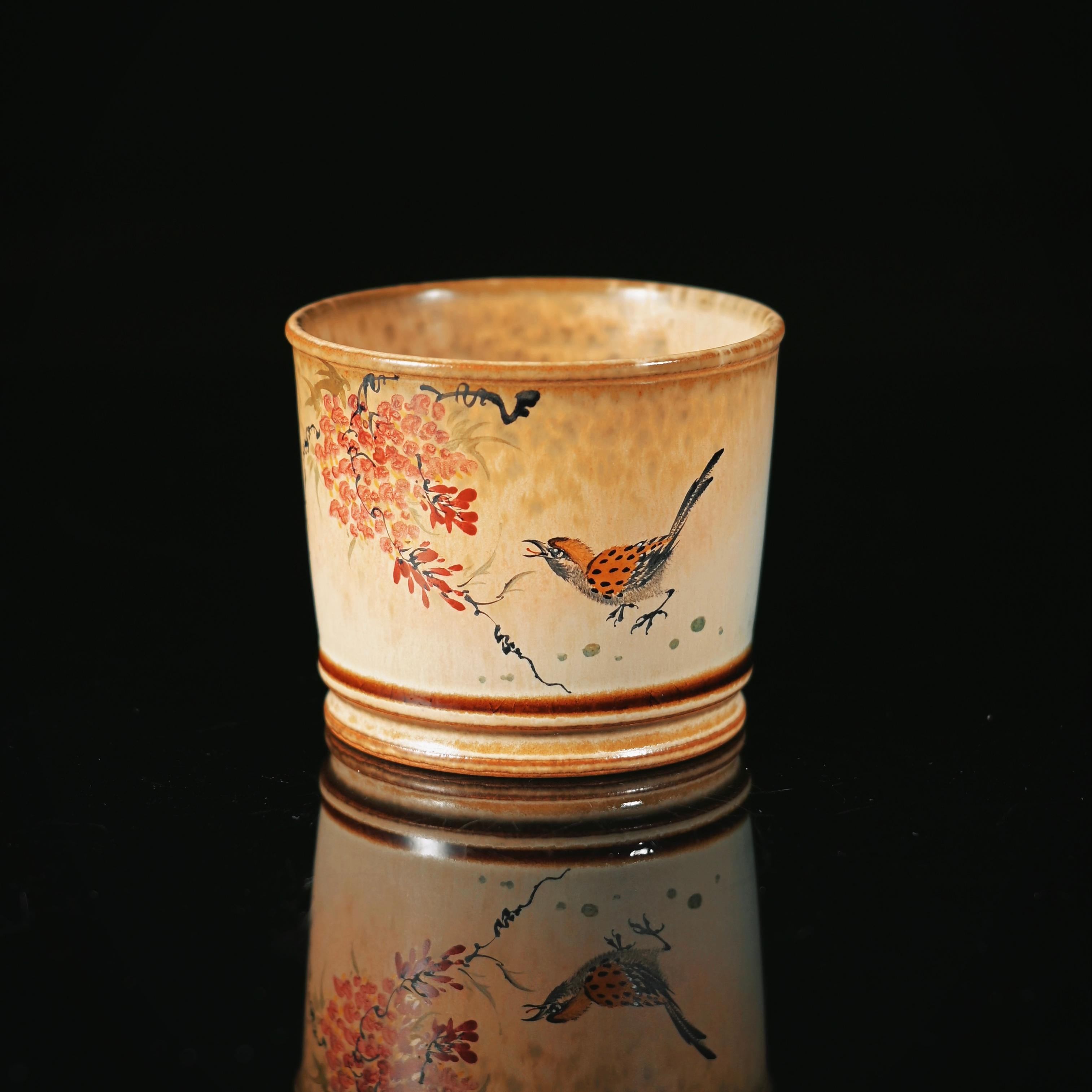 jingdezhen handpainted vintage coffee cup – Jingdezhen Hand-Painted Chinese Bird-and-Flower Master Cup by Kungfuyang