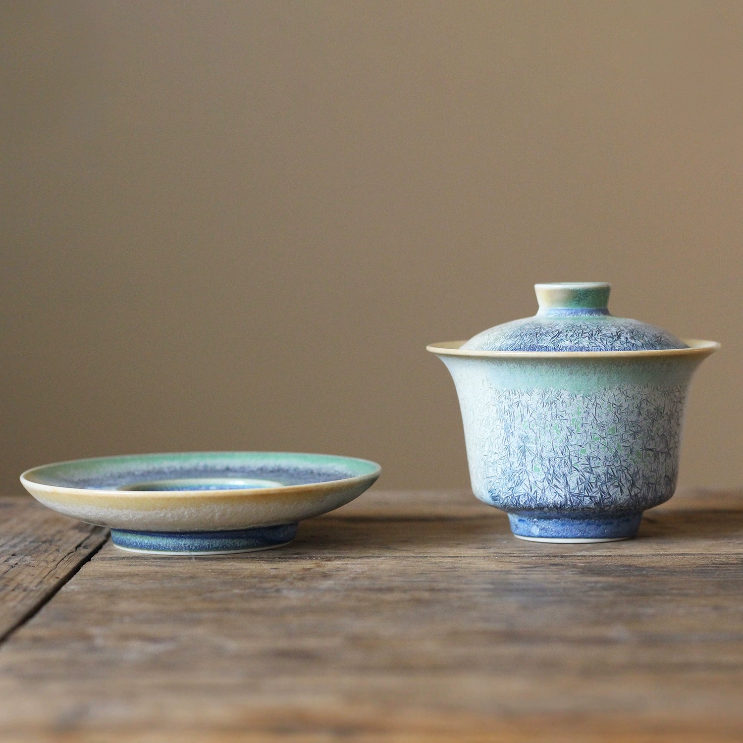 jingdezhen kiln change pine needle ceramic – Jingdezhen “Pine Needle” Kiln-Change Gaiwan by Kungfuyang