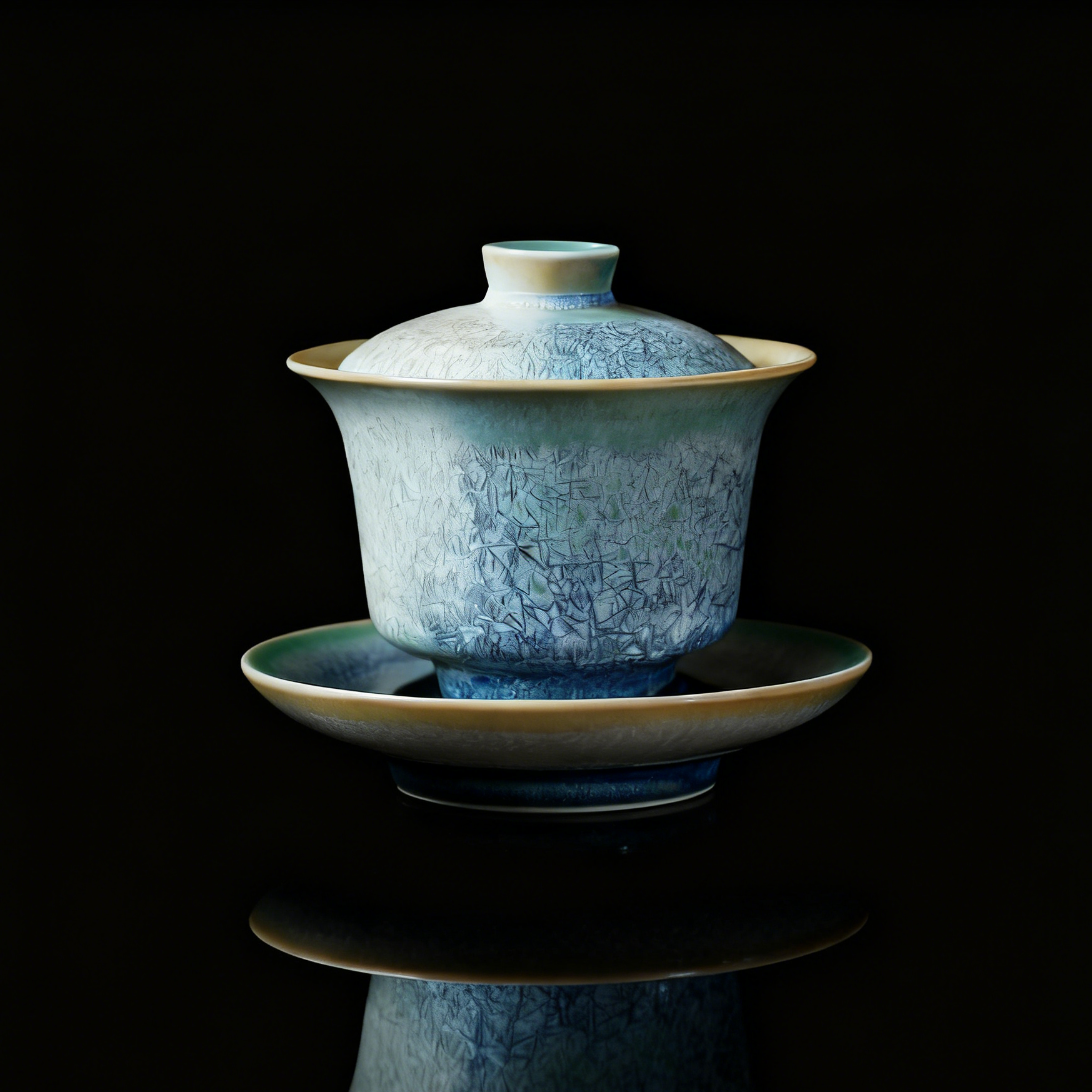 jingdezhen pine needle kiln change – Jingdezhen “Pine Needle” Kiln-Change Gaiwan by Kungfuyang