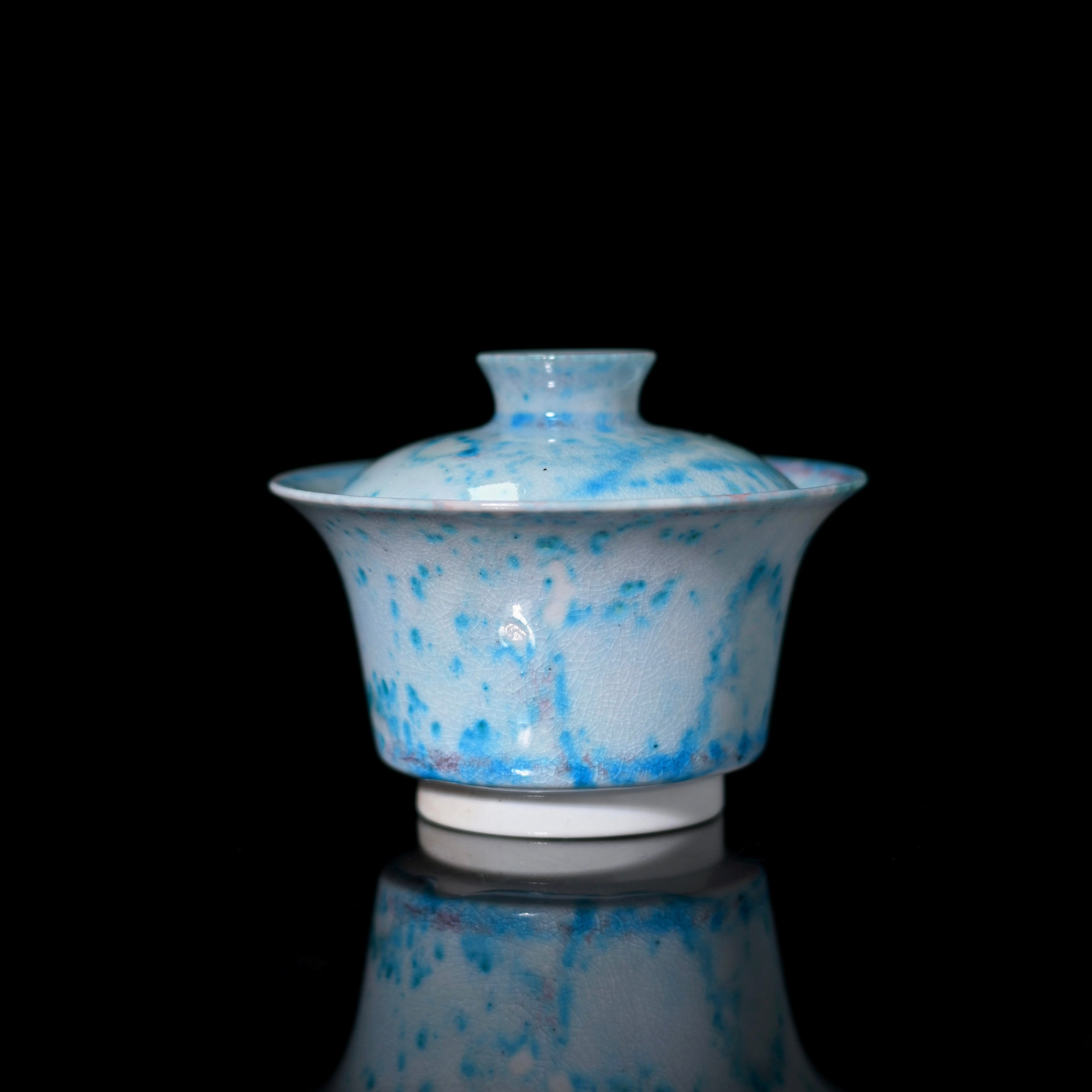jingdezhen soda glaze gaiwan – Unique Piece Jingdezhen Wood-Fired Crystal Glaze Gaiwan 100ml by Kungfuyang