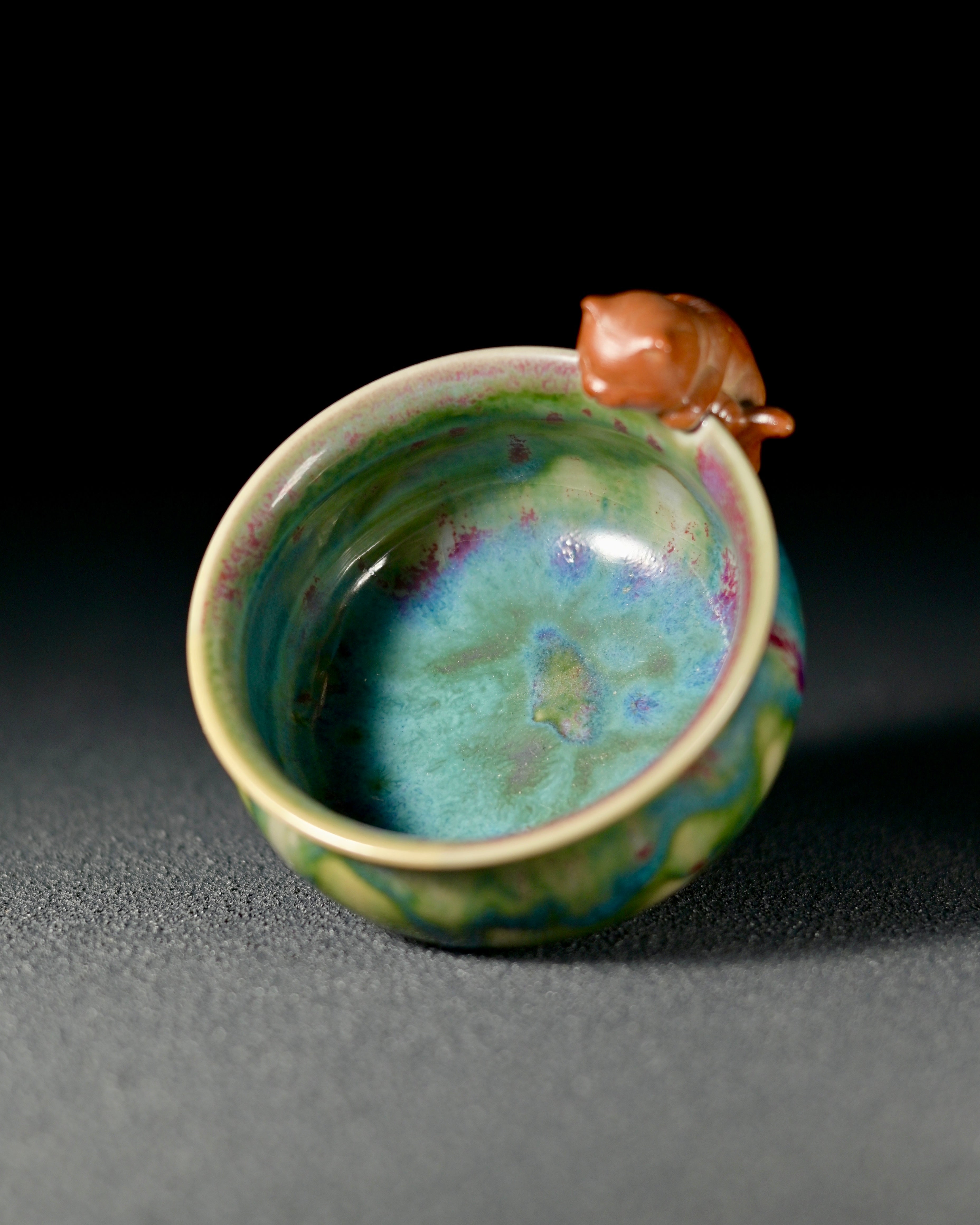 jun ware 1350c reduction firing – Jun Ware Kitty-Handle Kiln-Transformation Cup 120ml by Kungfuyang