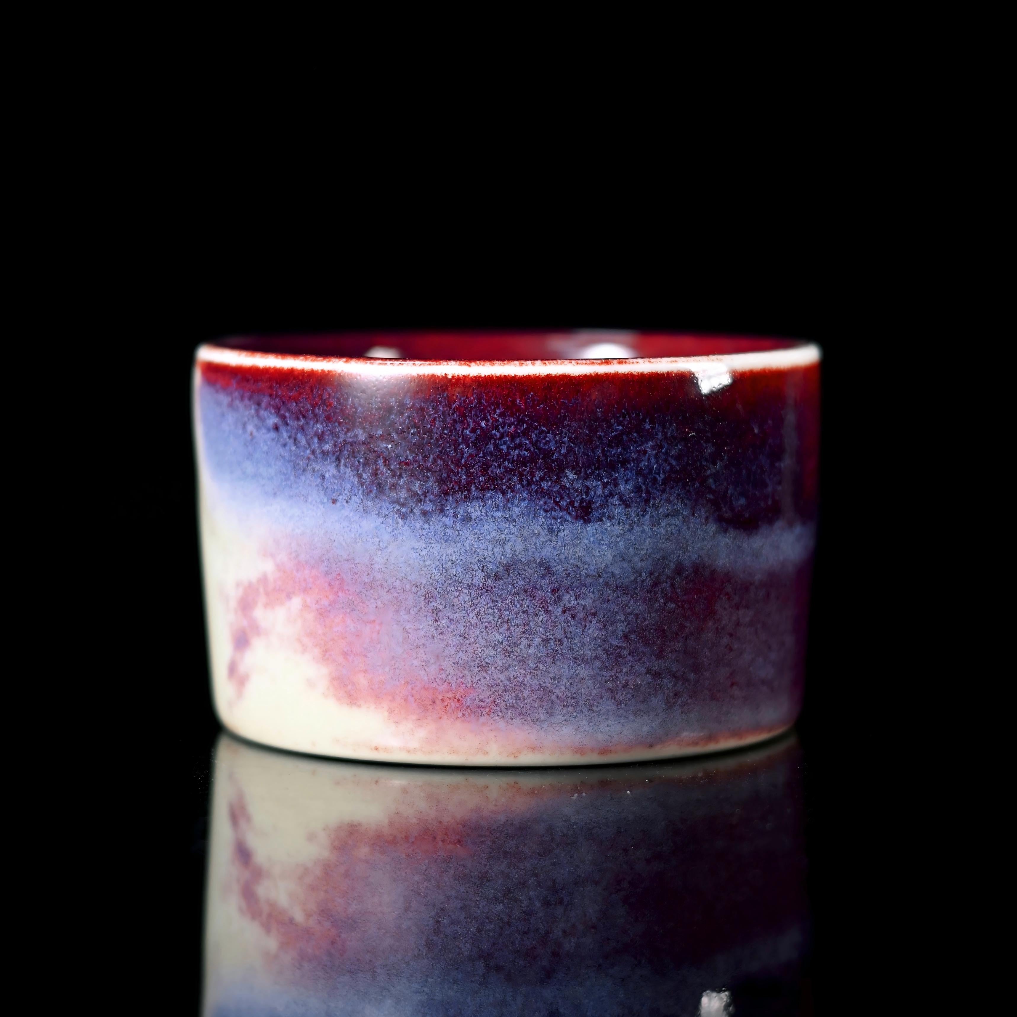 jun ware ceramic cup – Jun Ware Large-Capacity Thumb-Ring Cup 110ml by Kungfuyang