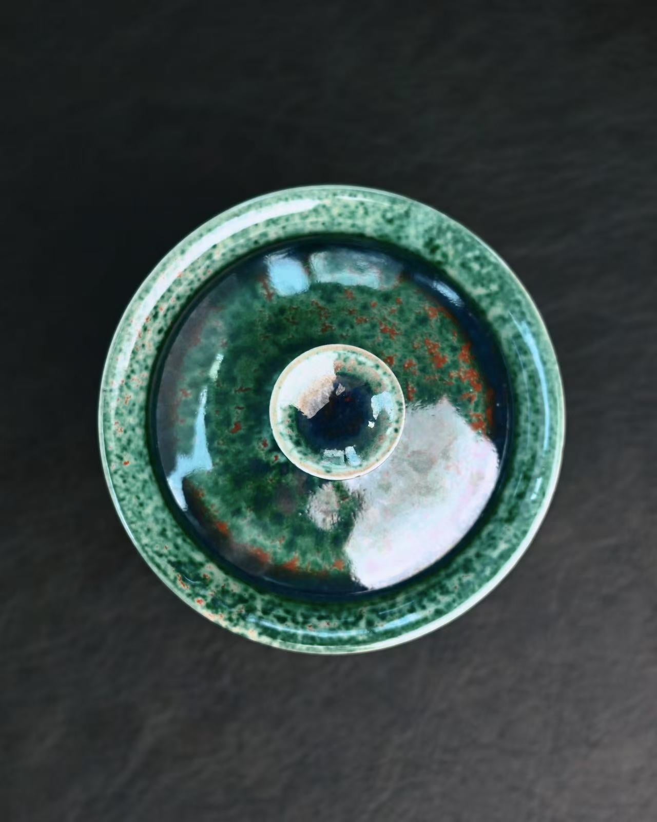 jun ware emerald glaze gaiwan – Jun Ware Green Flambé Gaiwan – A Whisper of Enchanted Forests by Kungfuyang