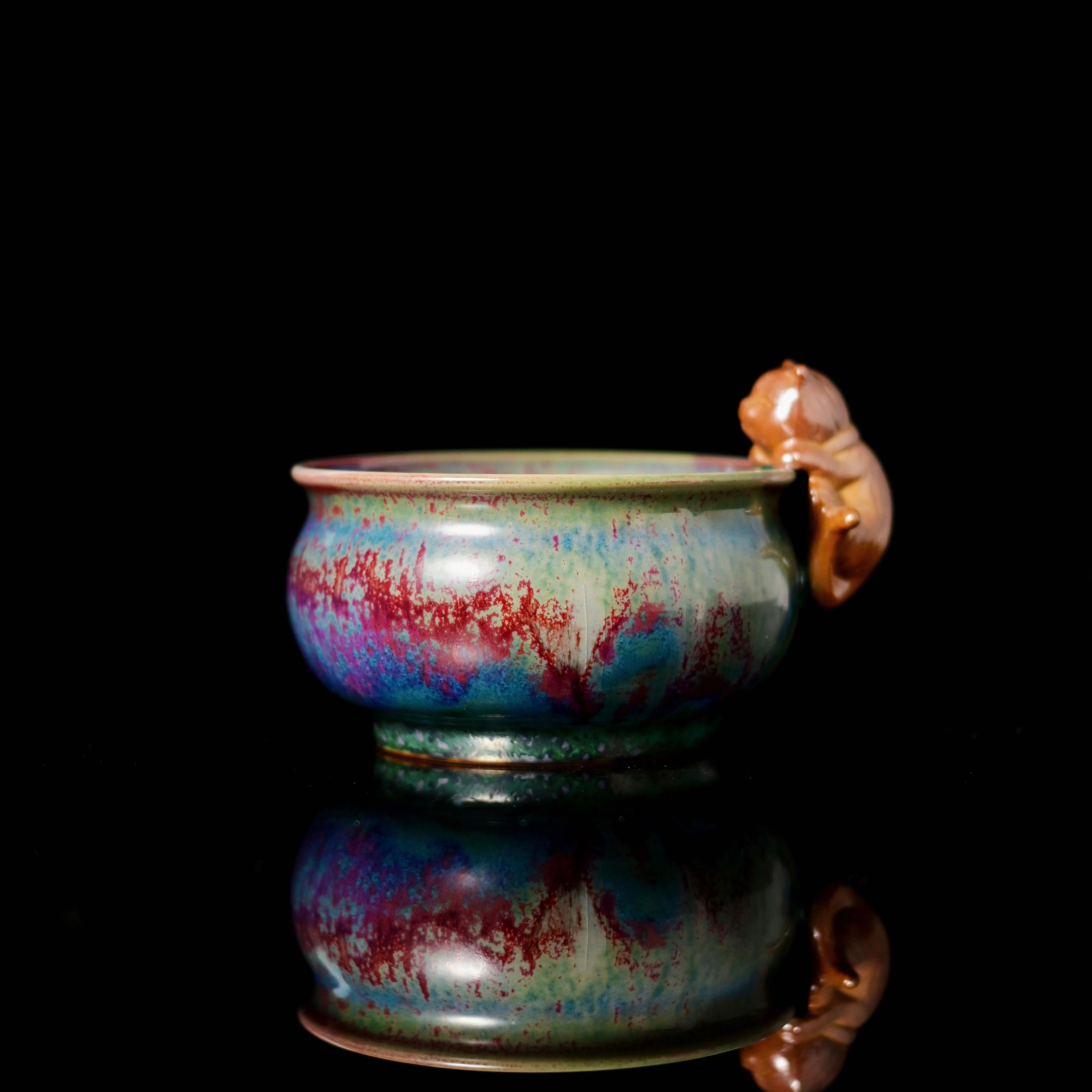 jun ware handle teacup – Jun Ware Kitty-Handle Kiln-Transformation Cup 120ml by Kungfuyang