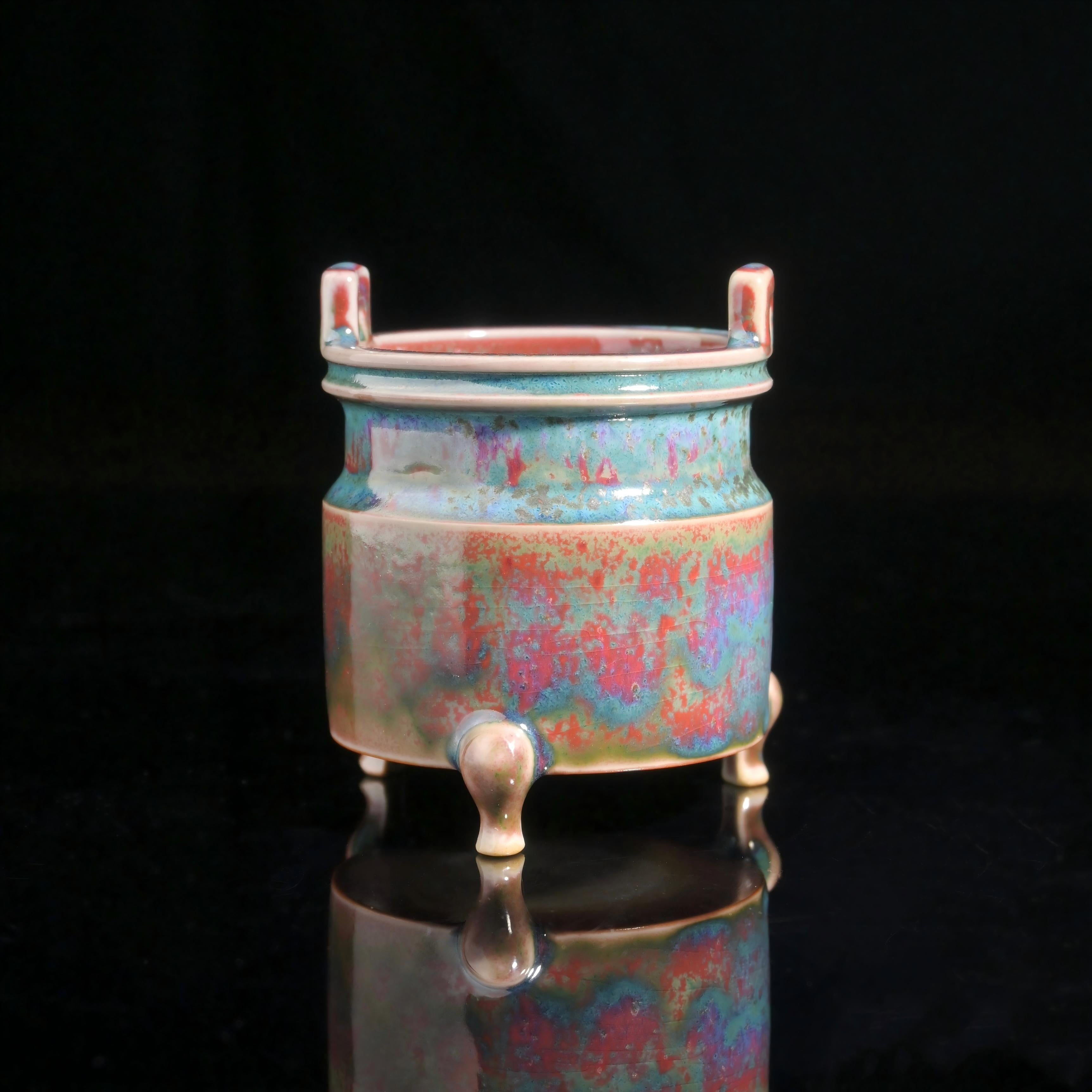 jun ware kiln transformed tea accessory – Jun Ware Tri-Pod Incense Burner by Kungfuyang
