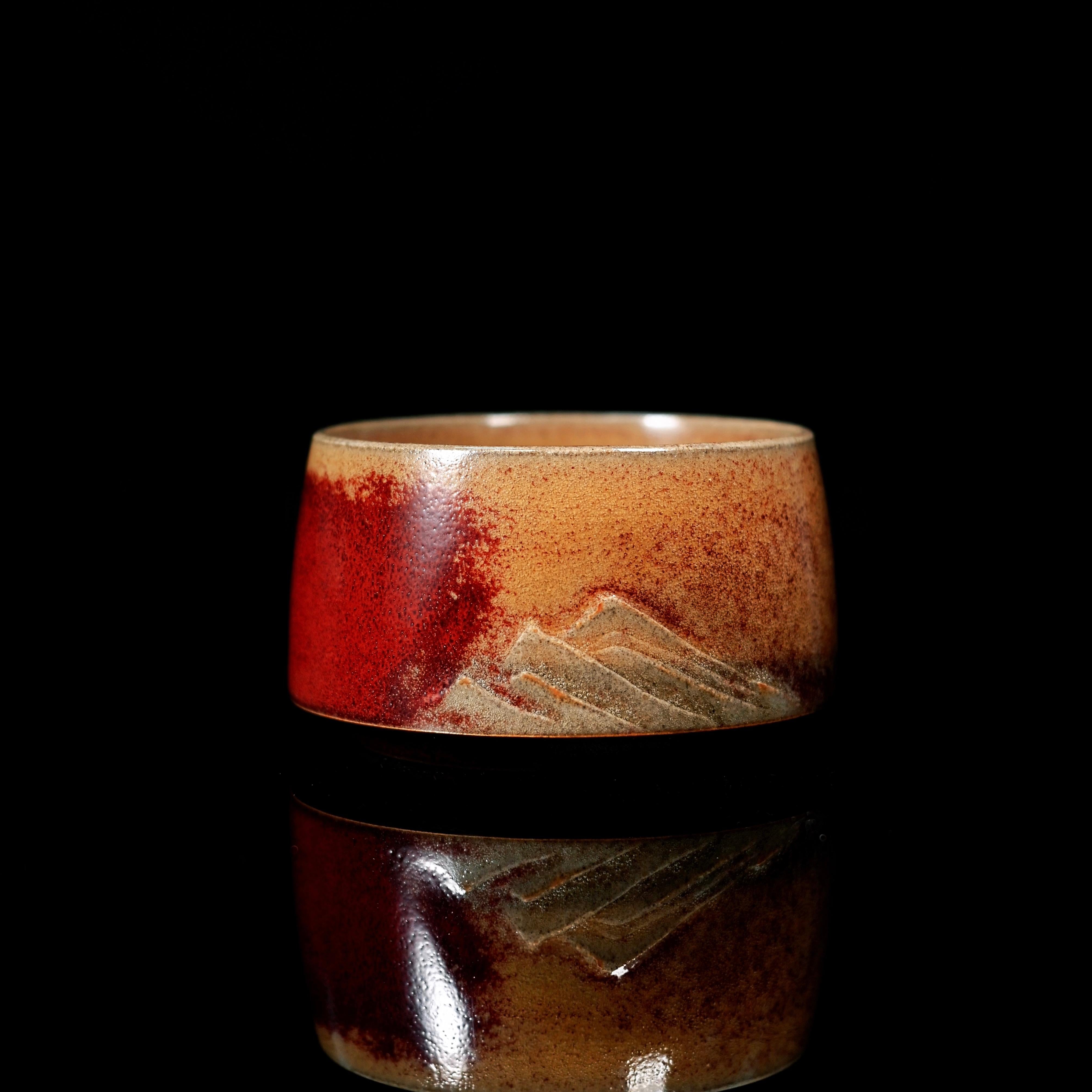 jun ware master cup – Jun Ware Hand-Carved Mountain Pattern Teacup by Kungfuyang