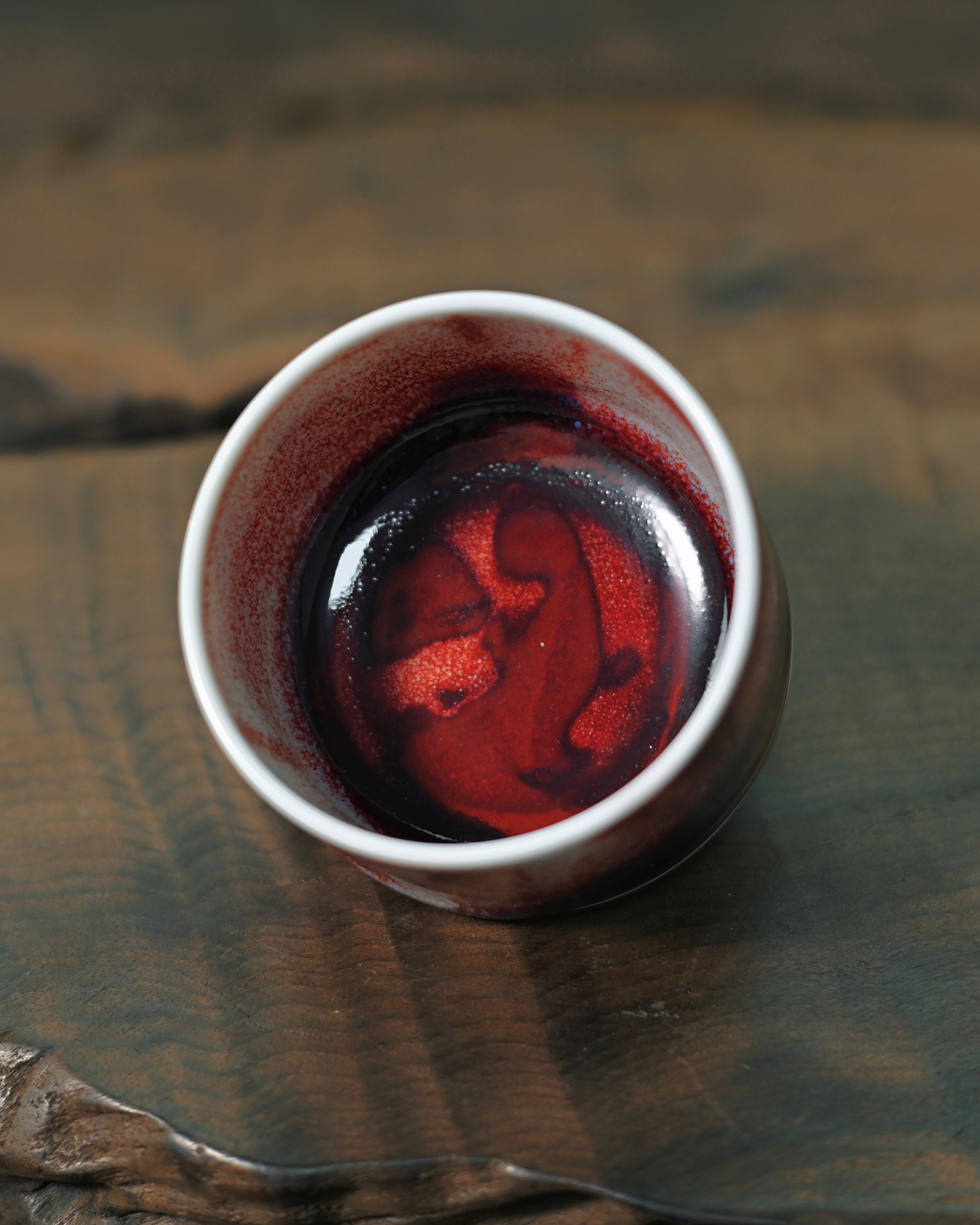 jun ware oolong puerh cup – Jun Ware Vermillion Thumb-Ring Cup 80ml by Kungfuyang