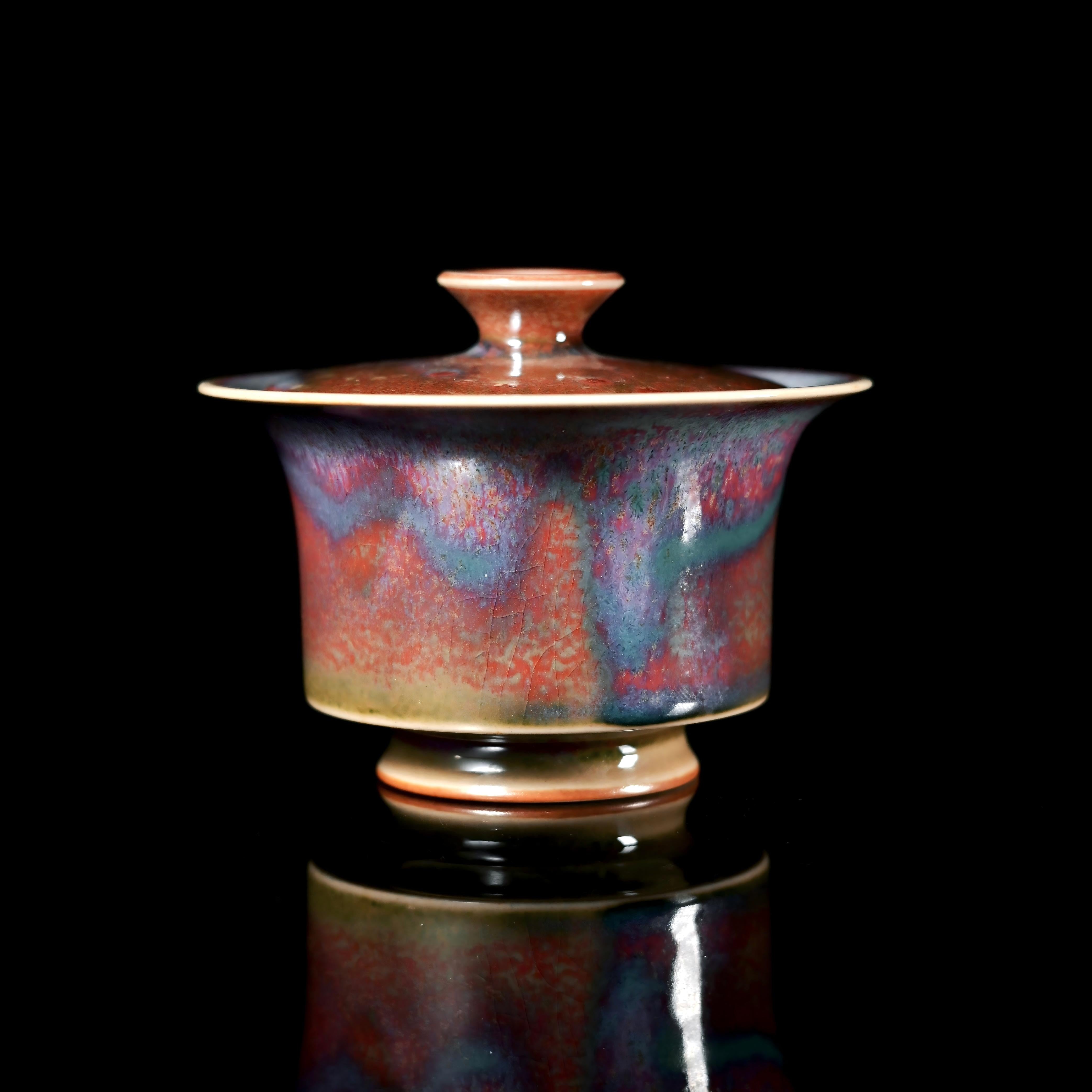 jun ware porcelain chawan – Jun Ware Horse-Shoe Shape Gaiwan 120ml by Kungfuyang