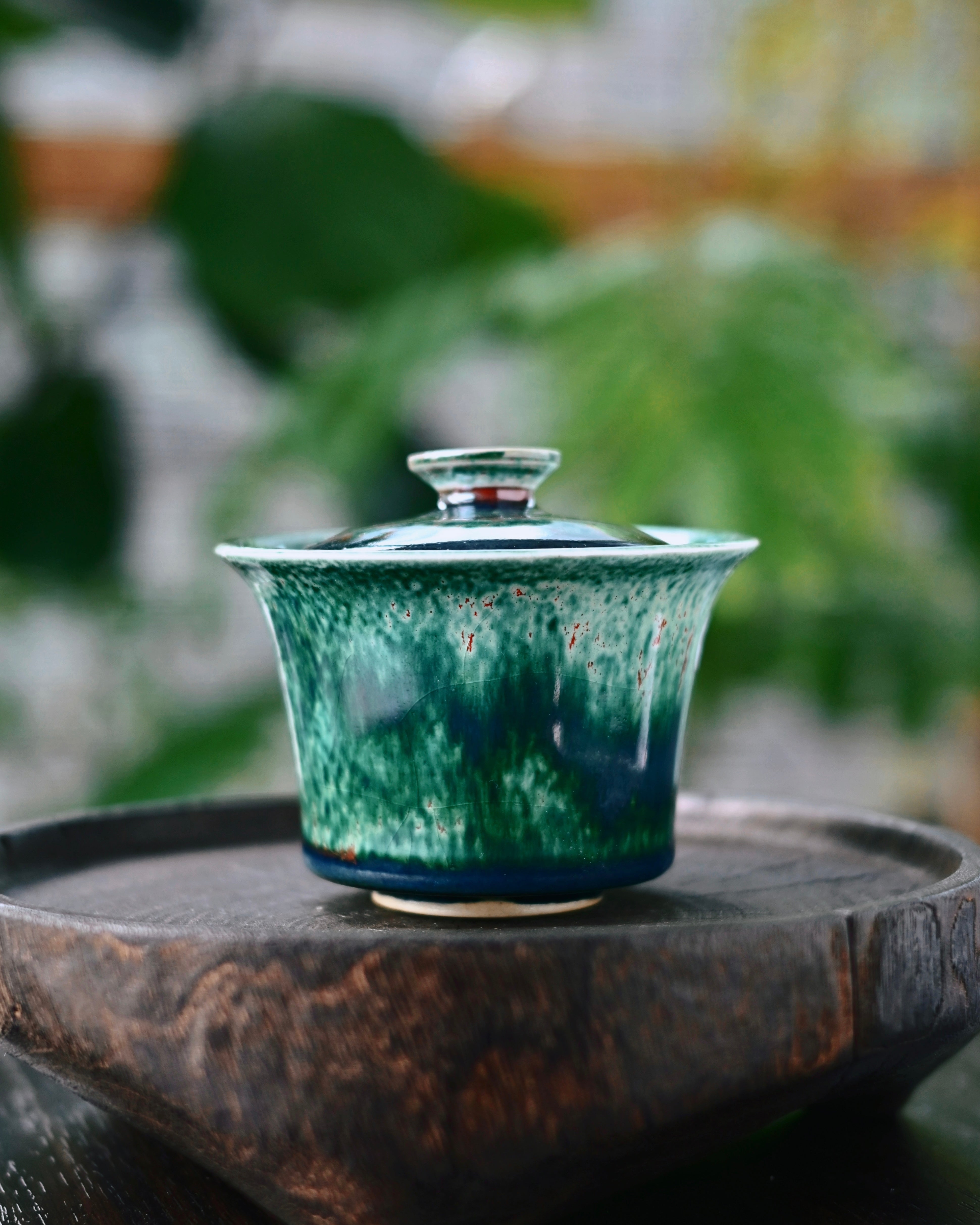 jun ware porcelain gaiwan – Jun Ware Green Flambé Gaiwan – A Whisper of Enchanted Forests by Kungfuyang
