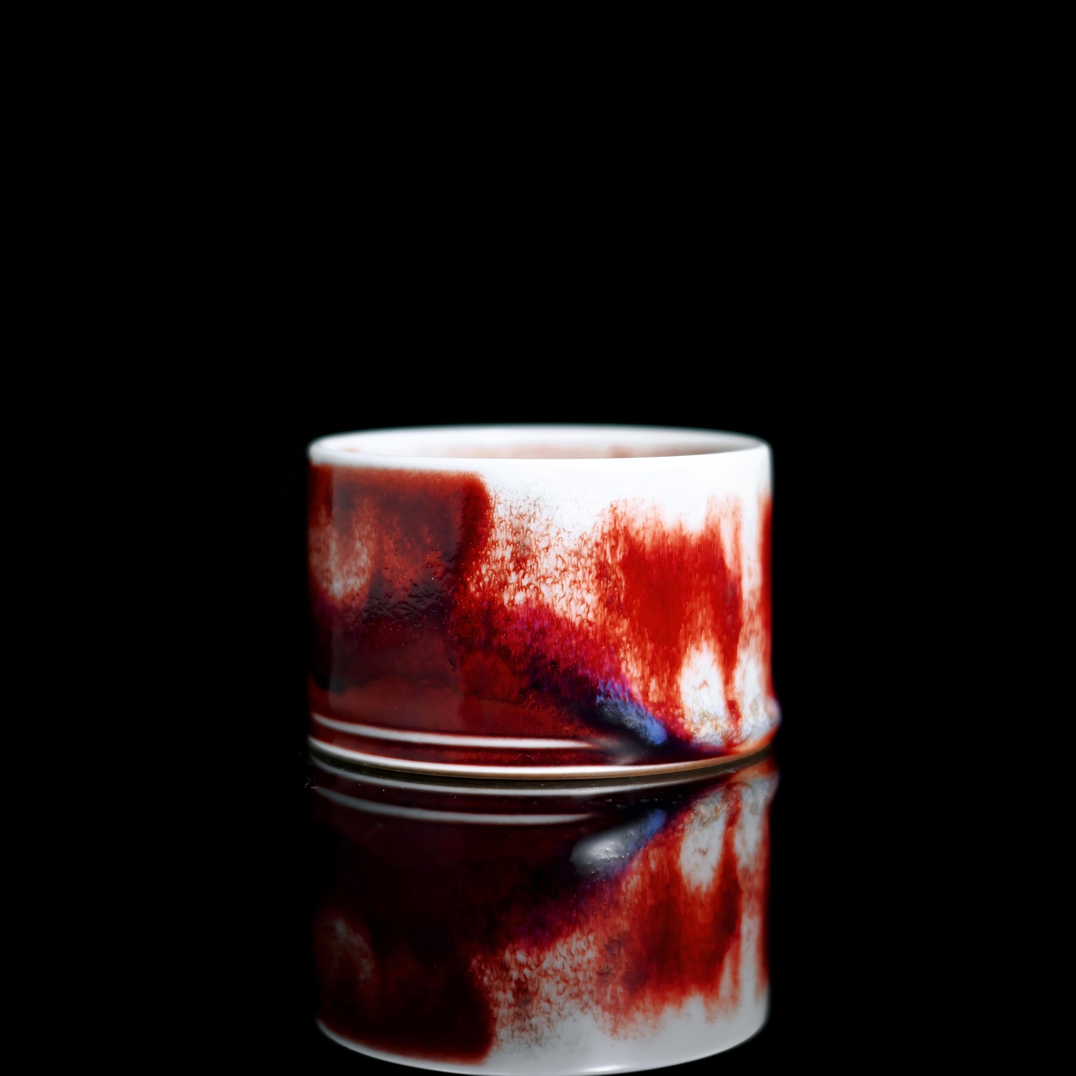 jun ware violet kiln transformation – Jun Ware Vermillion Thumb-Ring Cup 80ml by Kungfuyang