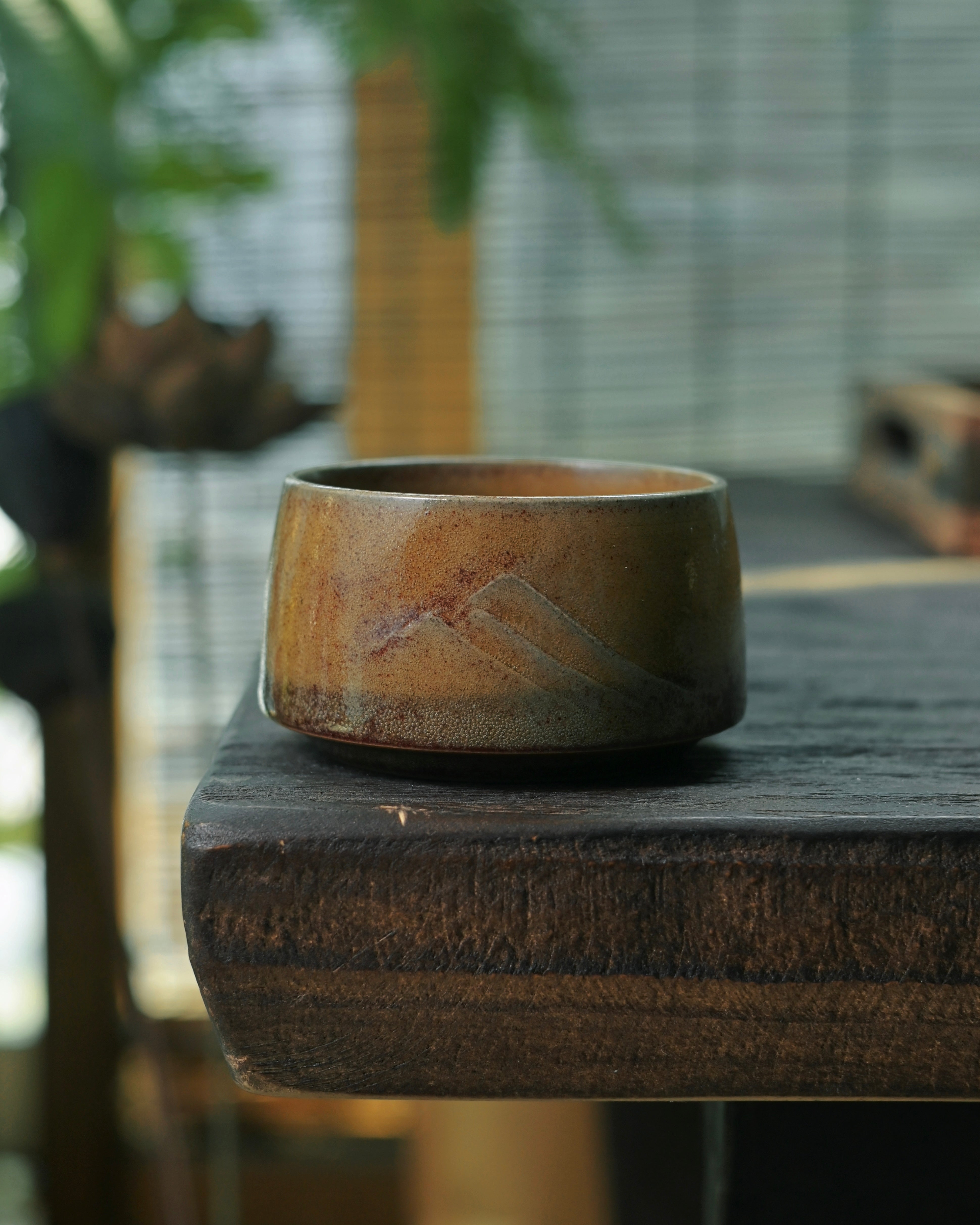 jun ware yuzhou henan origin – Jun Ware Hand-Carved Mountain Pattern Teacup by Kungfuyang