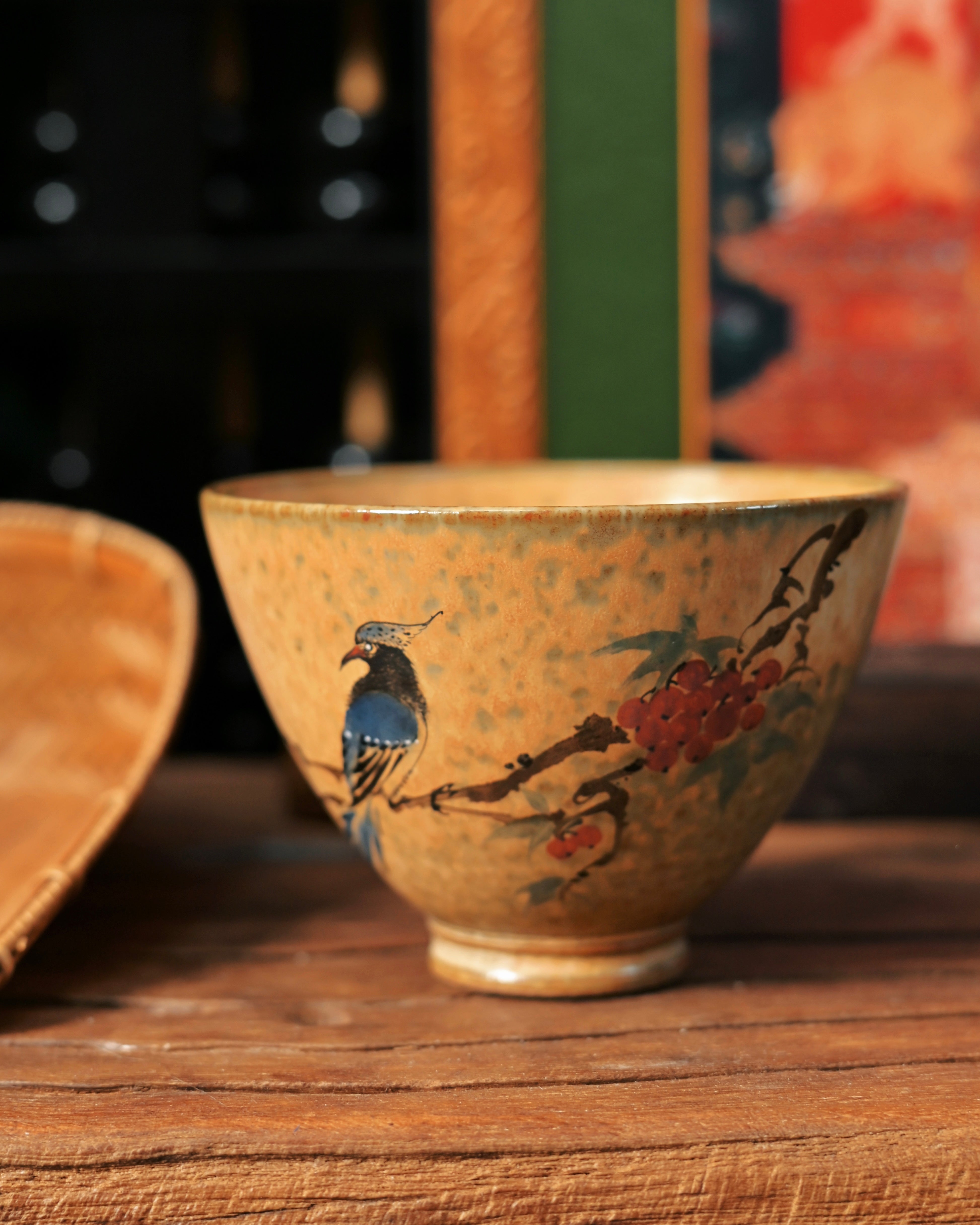 kaolin clay hand thrown cup – Jingdezhen Hand-Painted Chinese Bird-and-Flower Douli Cup by Kungfuyang