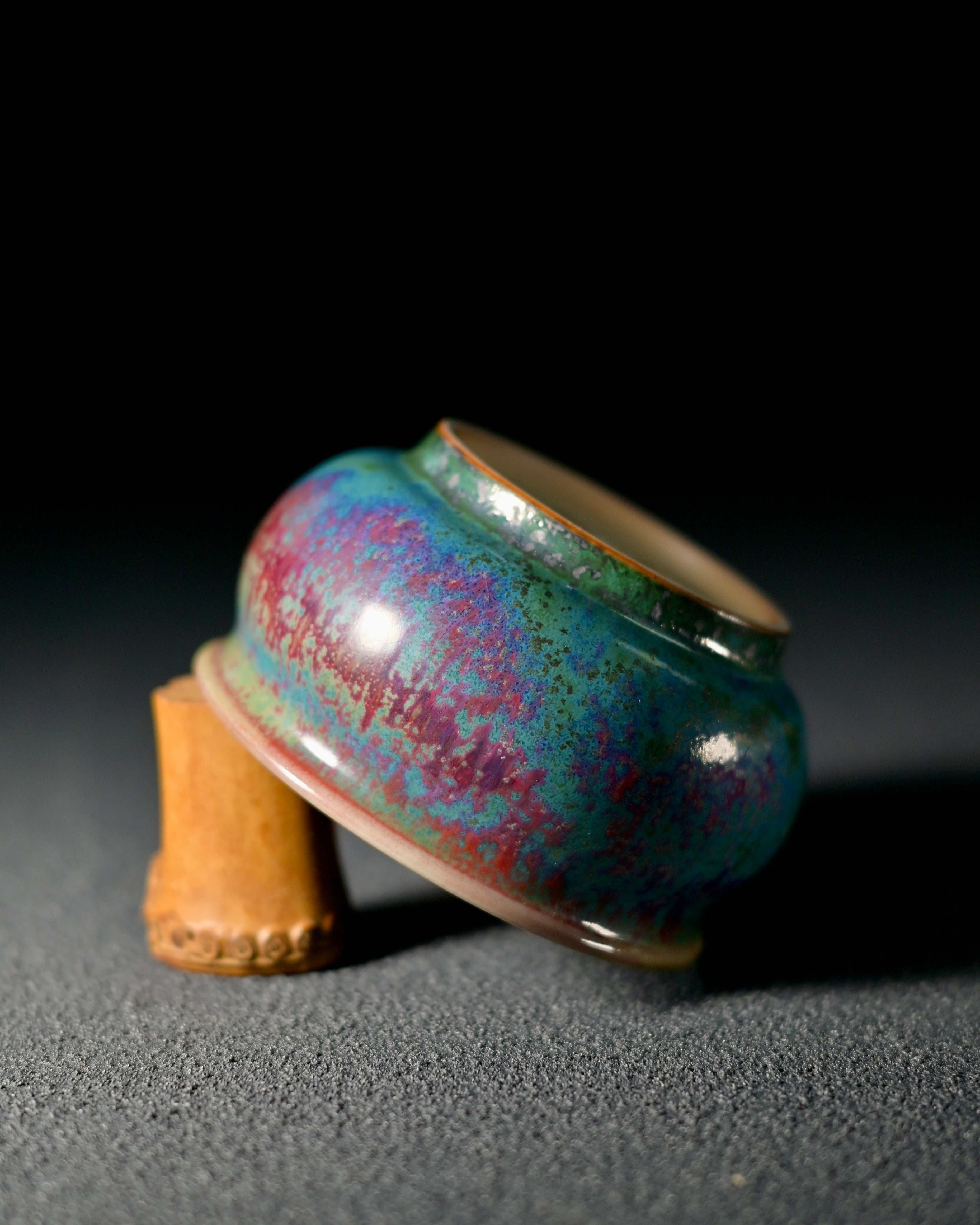 kiln transformation galaxy glaze cup – Jun Ware Kitty-Handle Kiln-Transformation Cup 120ml by Kungfuyang