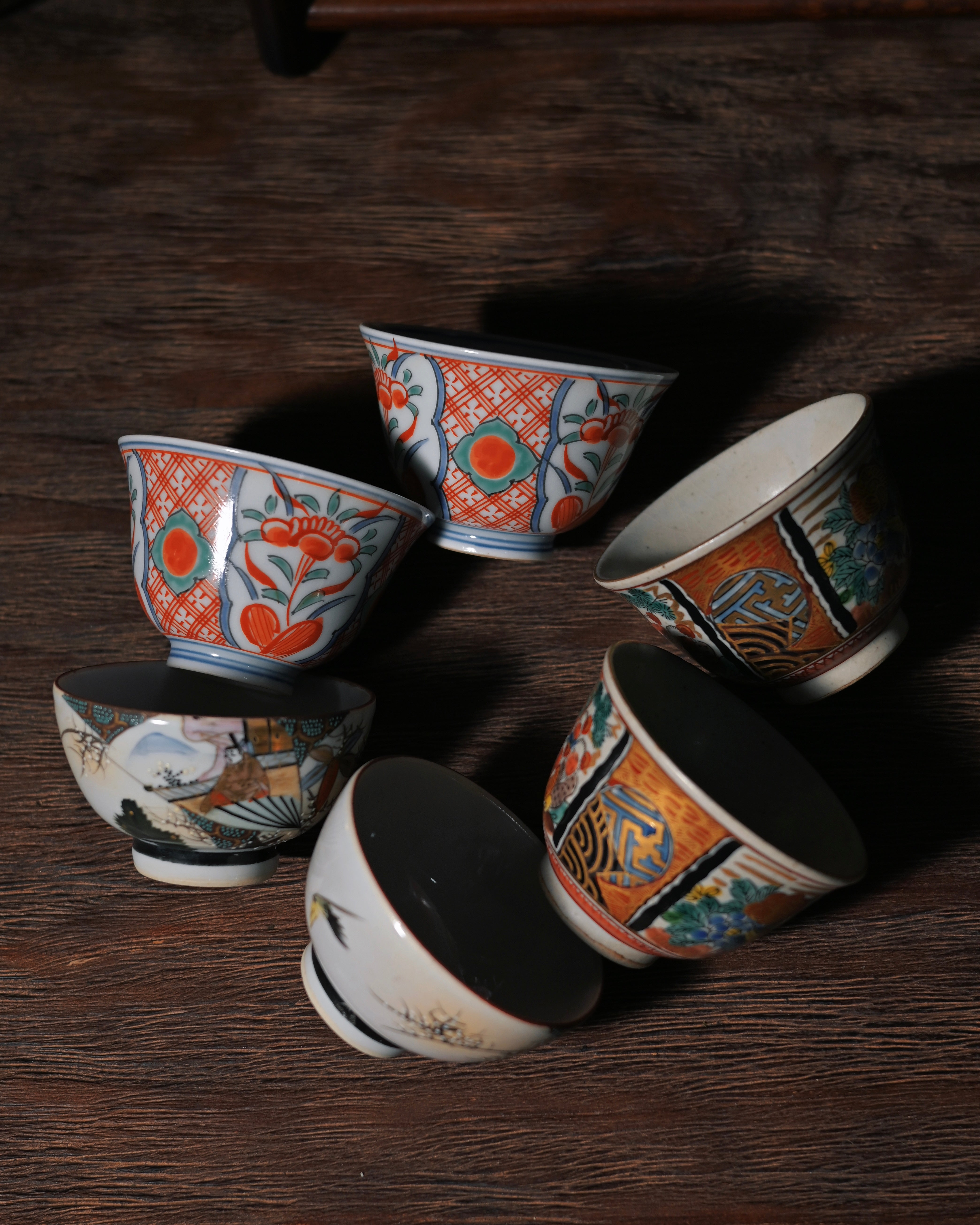 kutani cup ancient warrior fan ukiyoe – Vintage Japanese Kutani Ware Teacup Set – 6 Cups by Kungfuyang