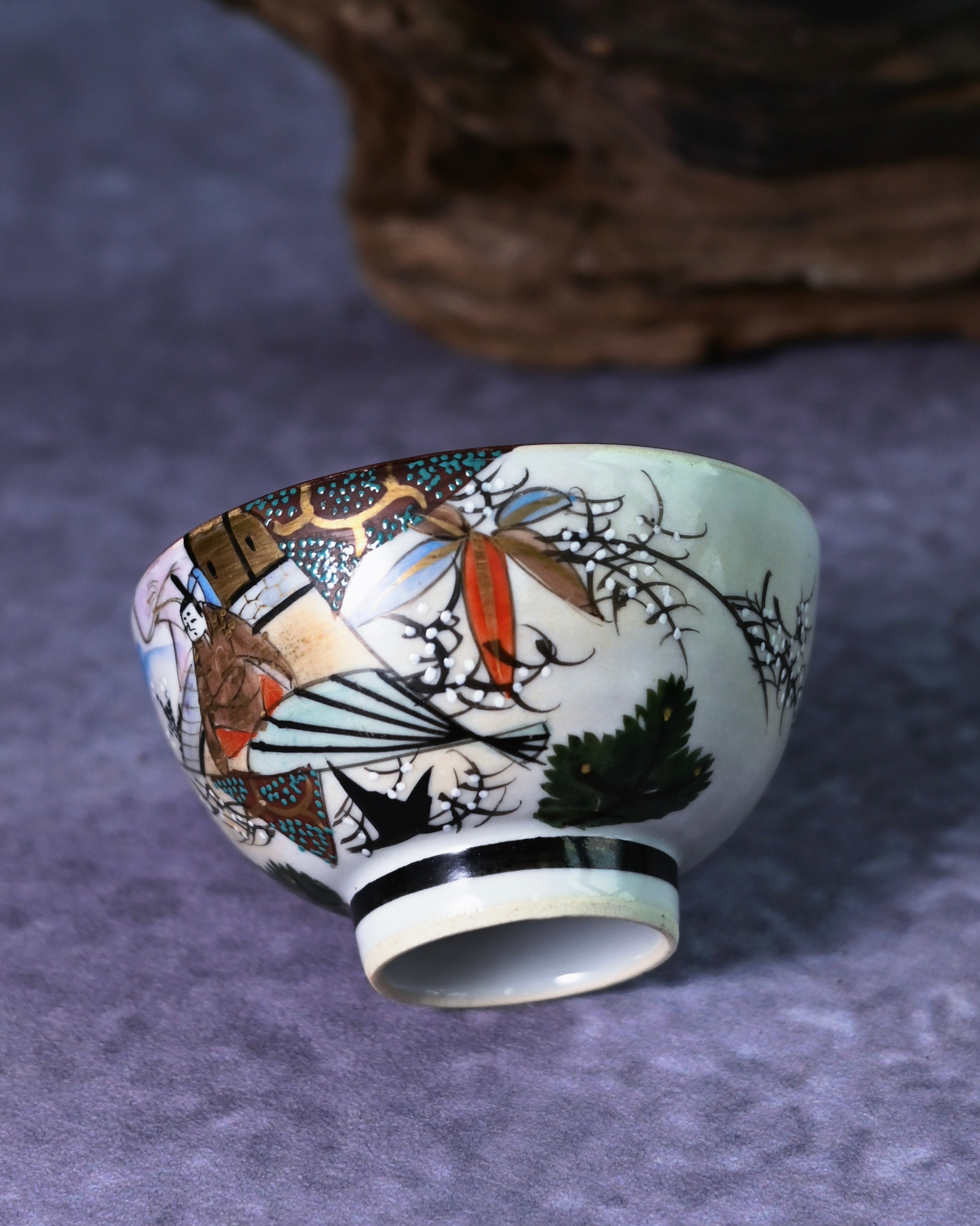 kutani cup ukiyoe figure kimono – Vintage Japanese Kutani Ware Teacup Set – 6 Cups by Kungfuyang