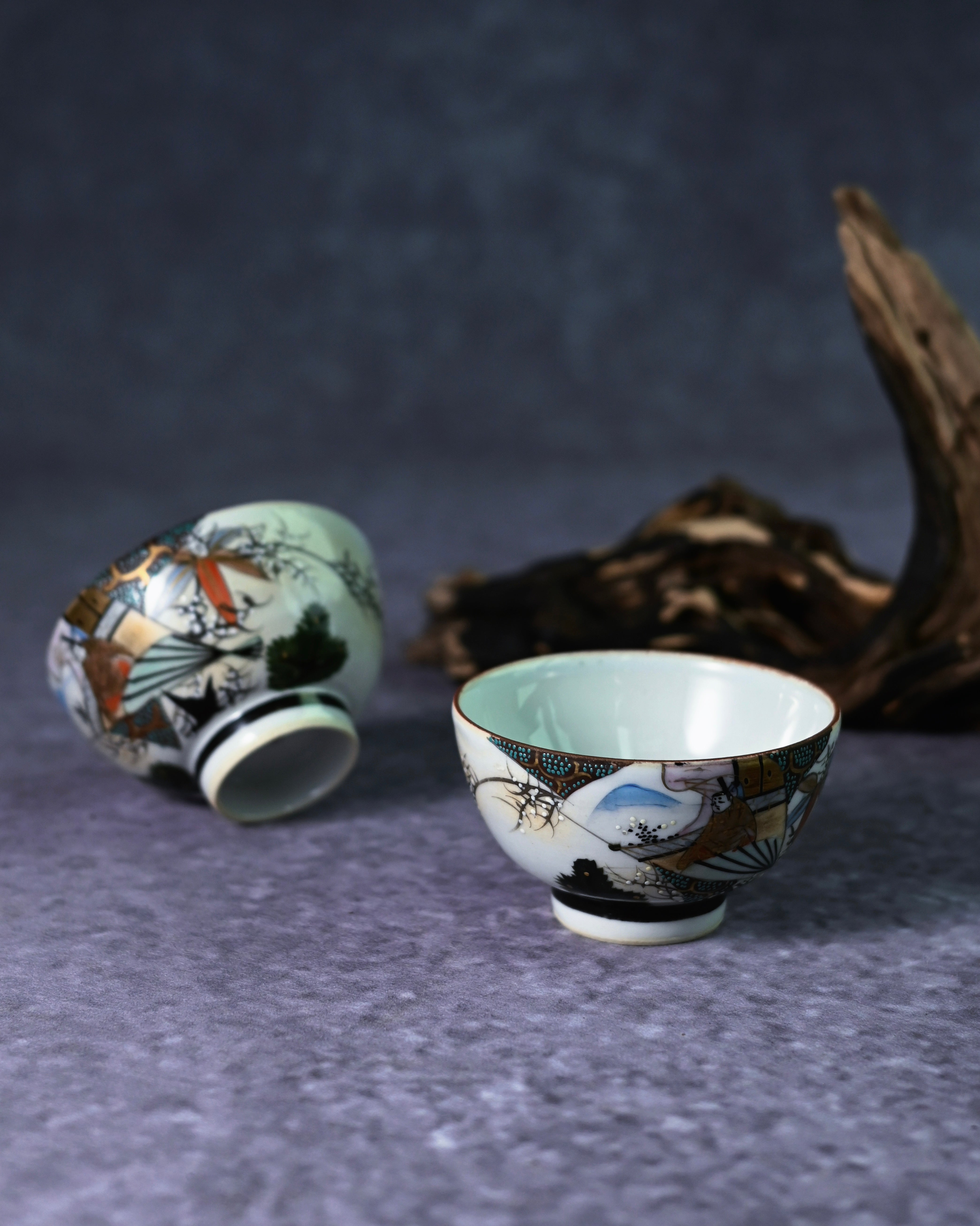 kutani kinrande gold overglaze – Vintage Japanese Kutani Ware Teacup Set – 6 Cups by Kungfuyang
