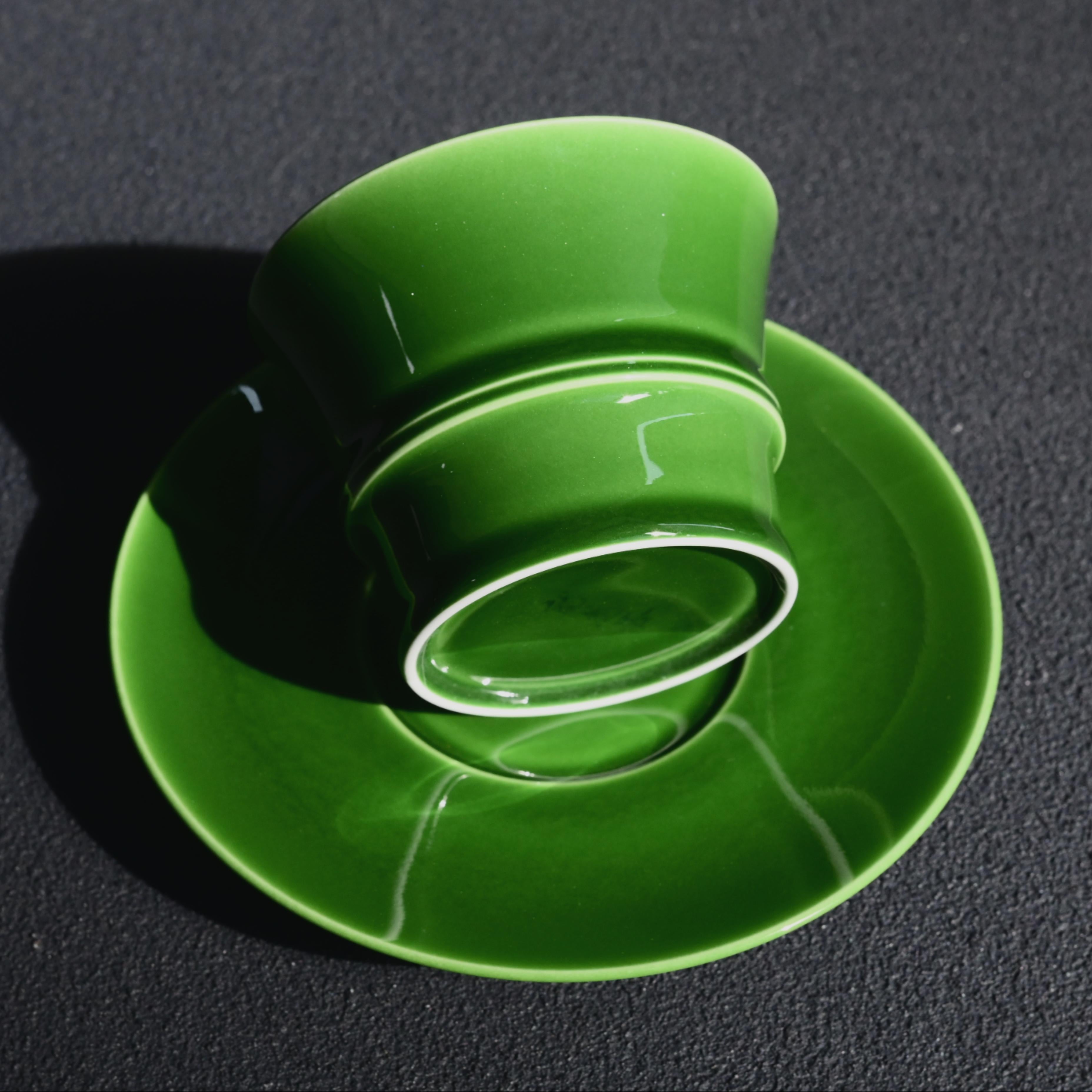 large capacity green glaze ceramic coffee – Handcrafted Jade Green Bamboo Coffee / Teacup by Kungfuyang