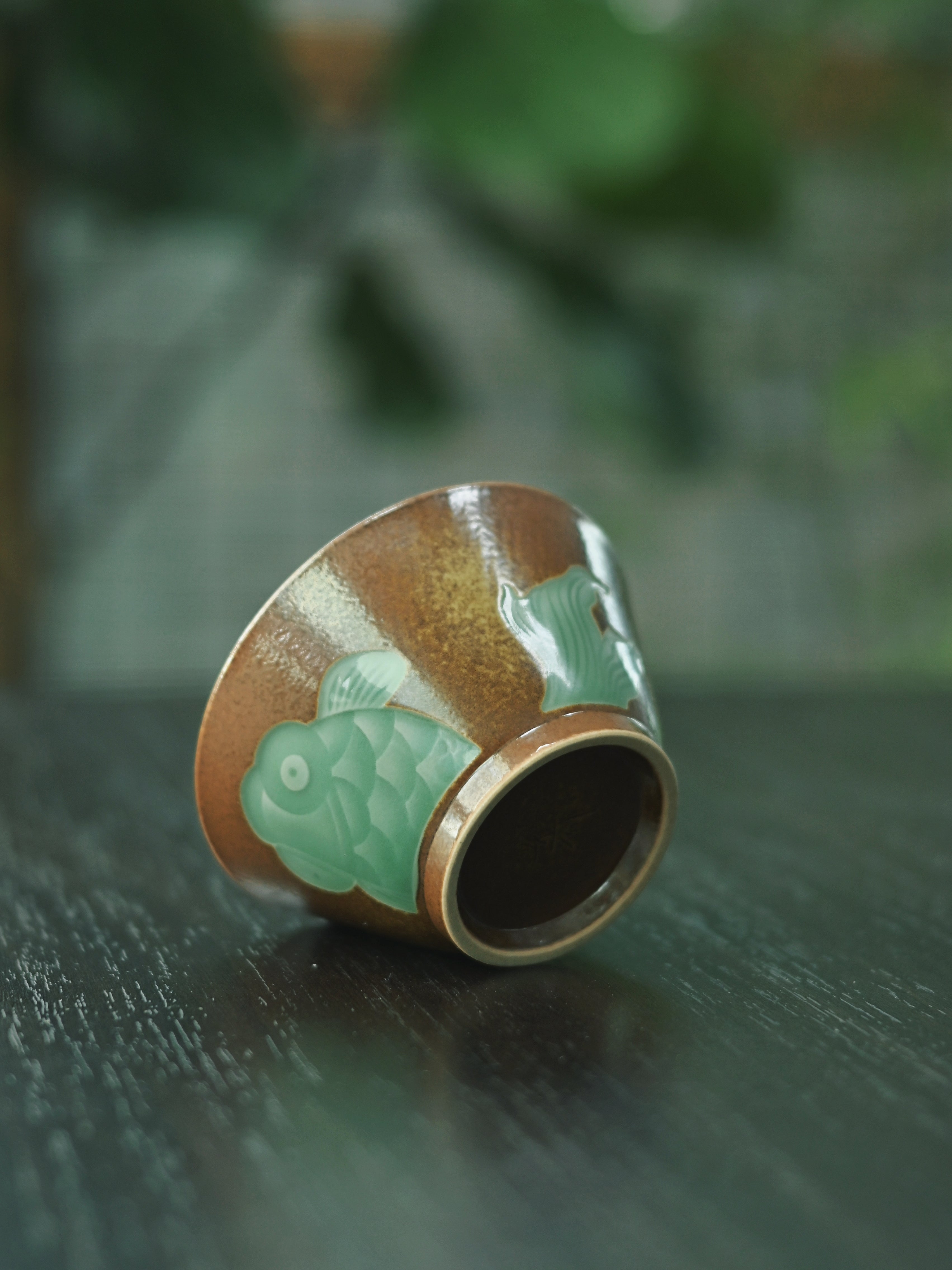 longquan celadon hand carved goldfish – Longquan Celadon Ash and Plum Green Glaze Hand-Carved Fish by Kungfuyang