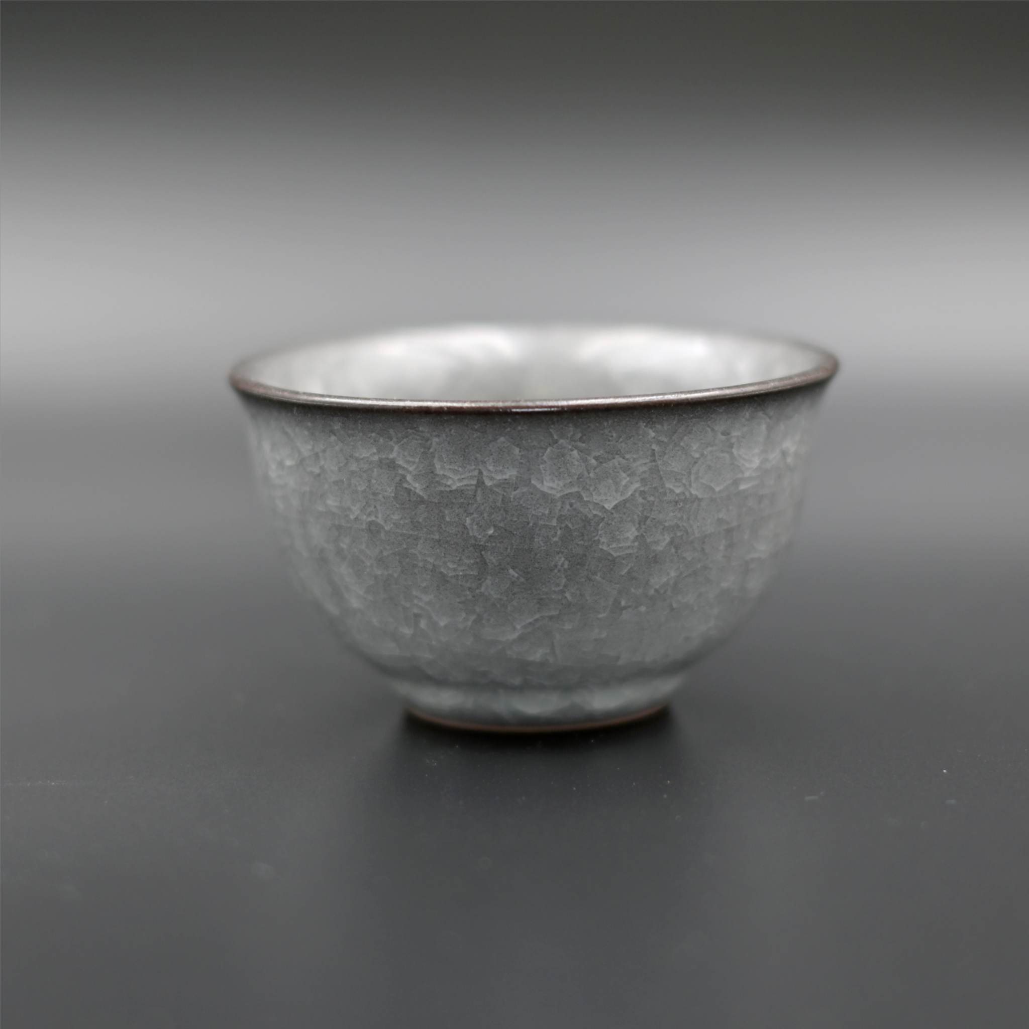 longquan celadon ice crackle ya shou cup – Longquan Celadon black ice-crack pattern Teacup by Kungfuyang