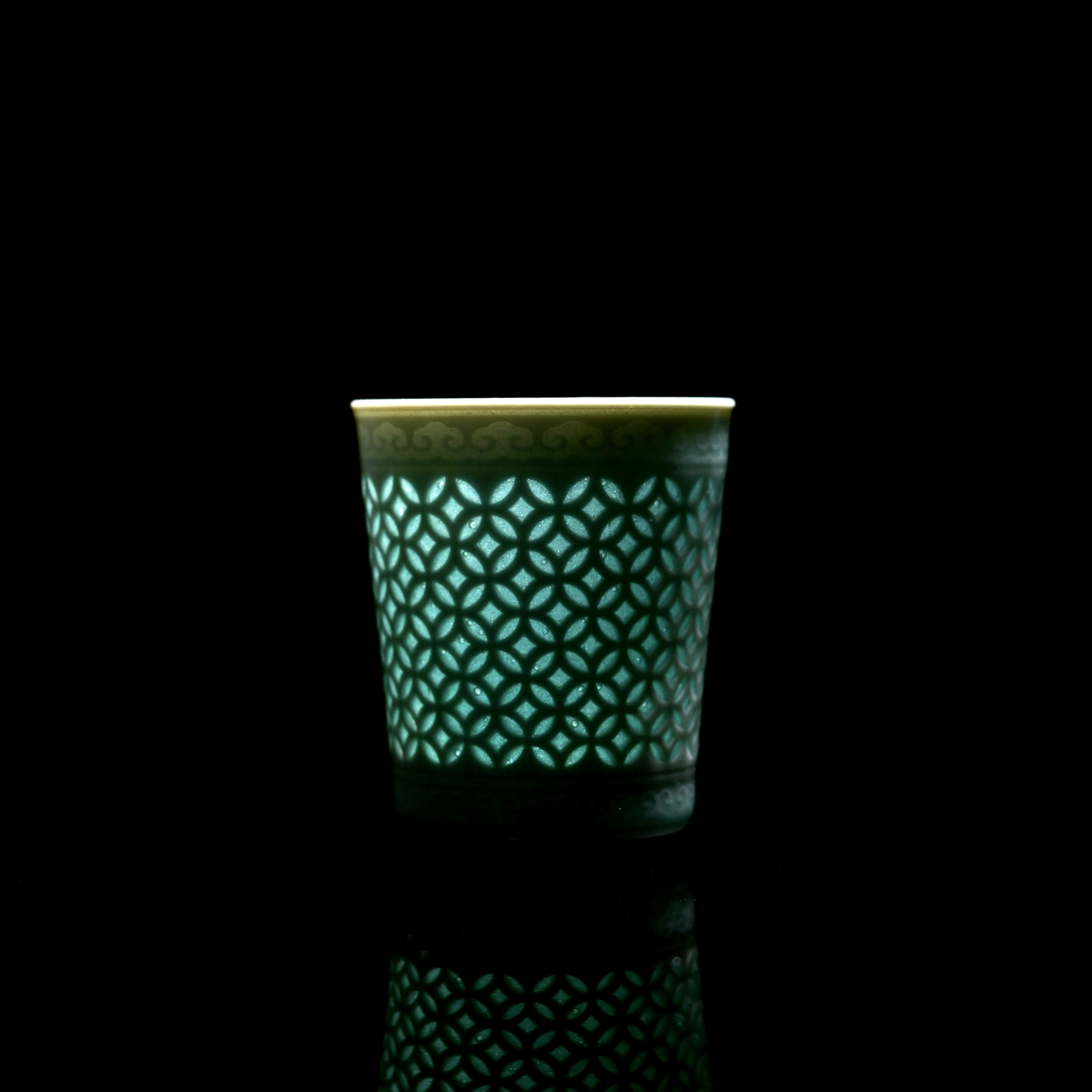 longquan celadon linglong tea cup tall – Longquan Celadon Linglong Teacup 70ml by Kungfuyang