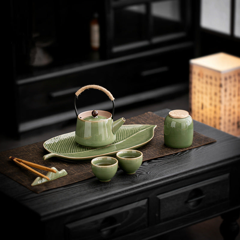 longquan celadon plum green tea set teapot – Longquan Celadon Tea Set – Plum Green by Kungfuyang