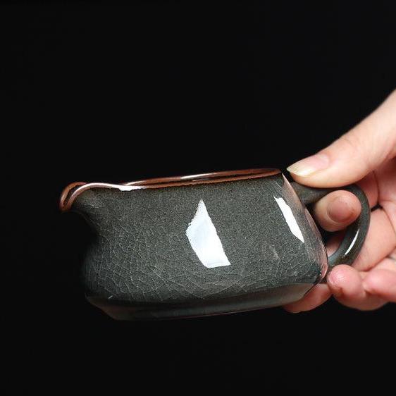 longquan celadon tea set pitcher – Handmade Ge kiln Celadon Iron Clay Tea Pitcher by Kungfuyang