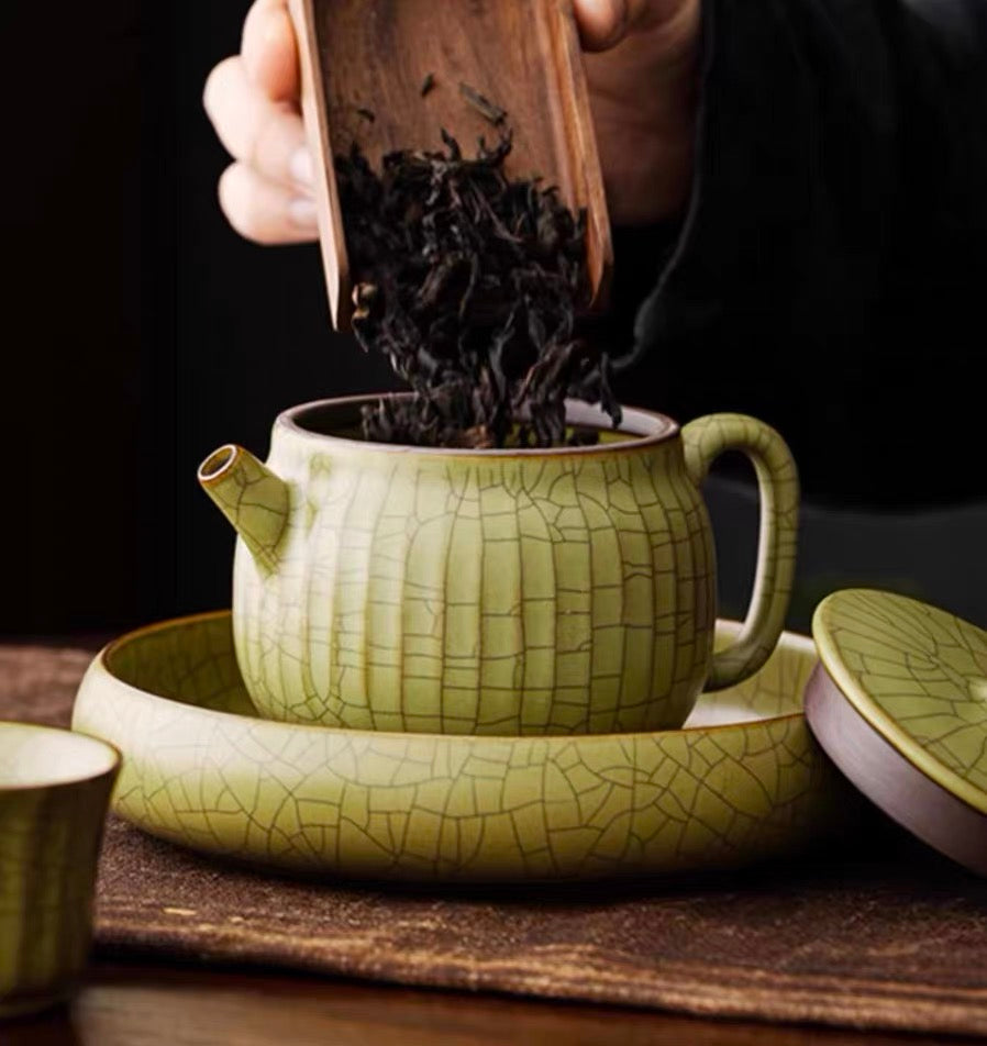 longquan celadon teawares – 12-Piece Full Set Longquan Celadon Ge-Kiln Tea Set by Kungfuyang