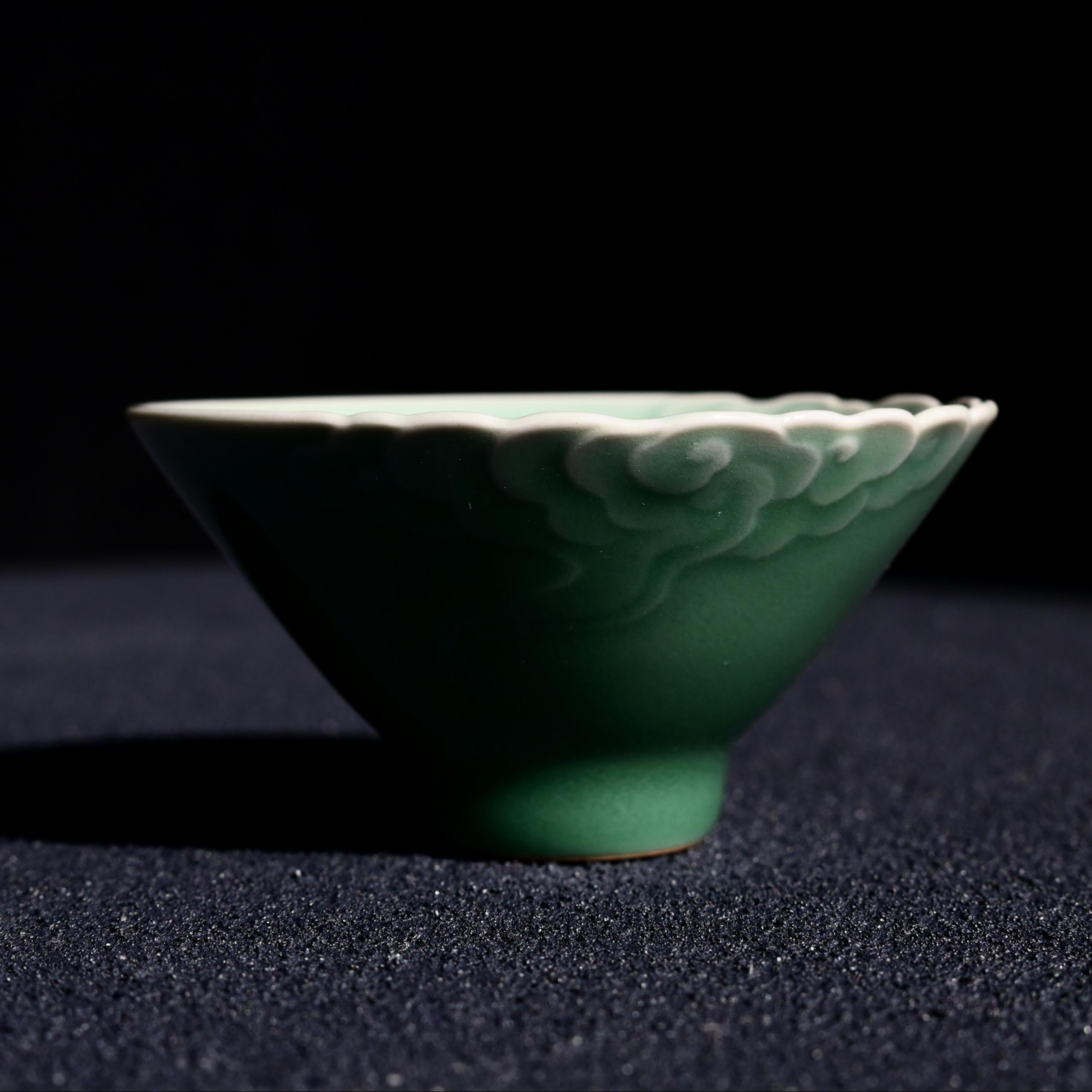 longquan relief cloud pattern – Longquan Celadon Embossed Cloud Patterns Teacup by Kungfuyang