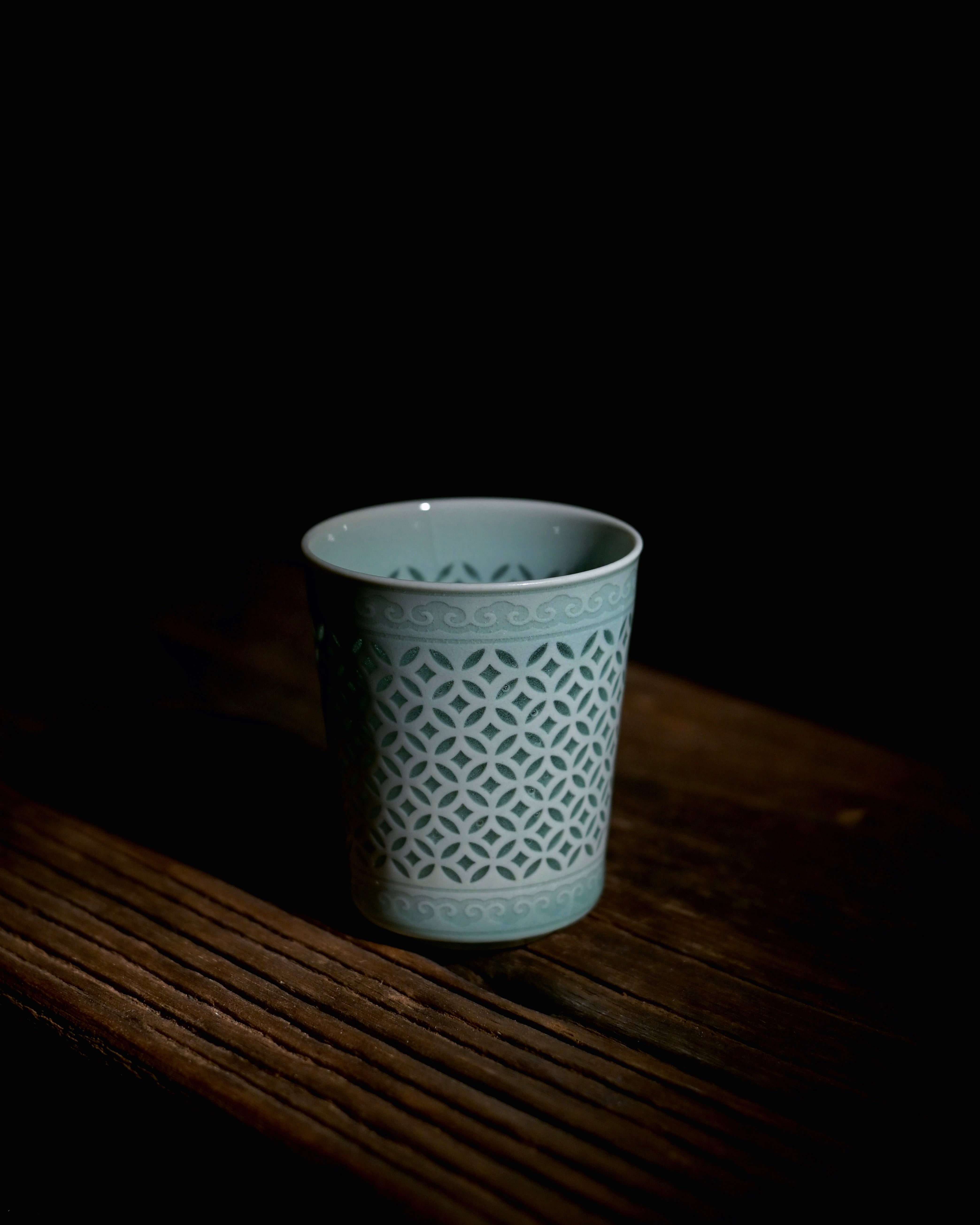 minimalist oriental teaware linglong – Longquan Celadon Linglong Teacup 70ml by Kungfuyang