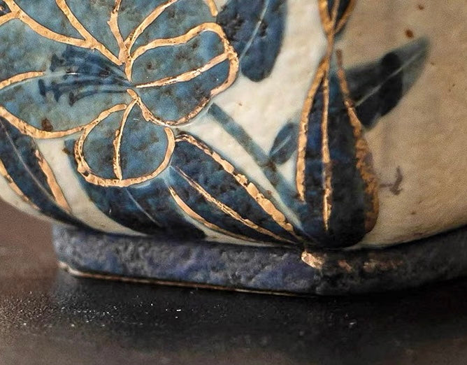 narcissus design tea cup – Old Clay Blue-and-White Volcanic Stone Caramel Glaze Square by Kungfuyang