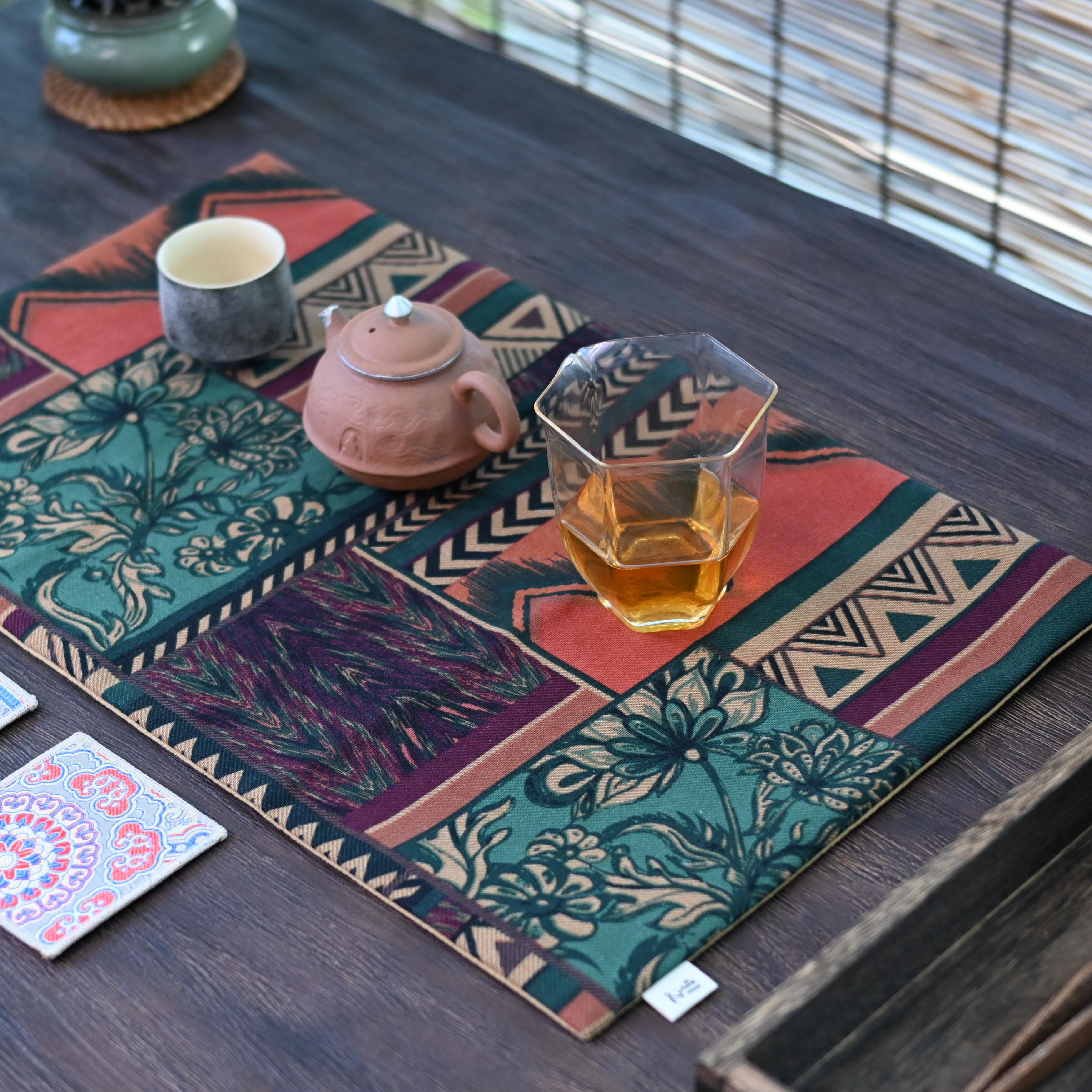 nordic style decorating table cloth – Cotton and Linen Printed Absorbent Retro Tablecloth Teamat by Kungfuyang