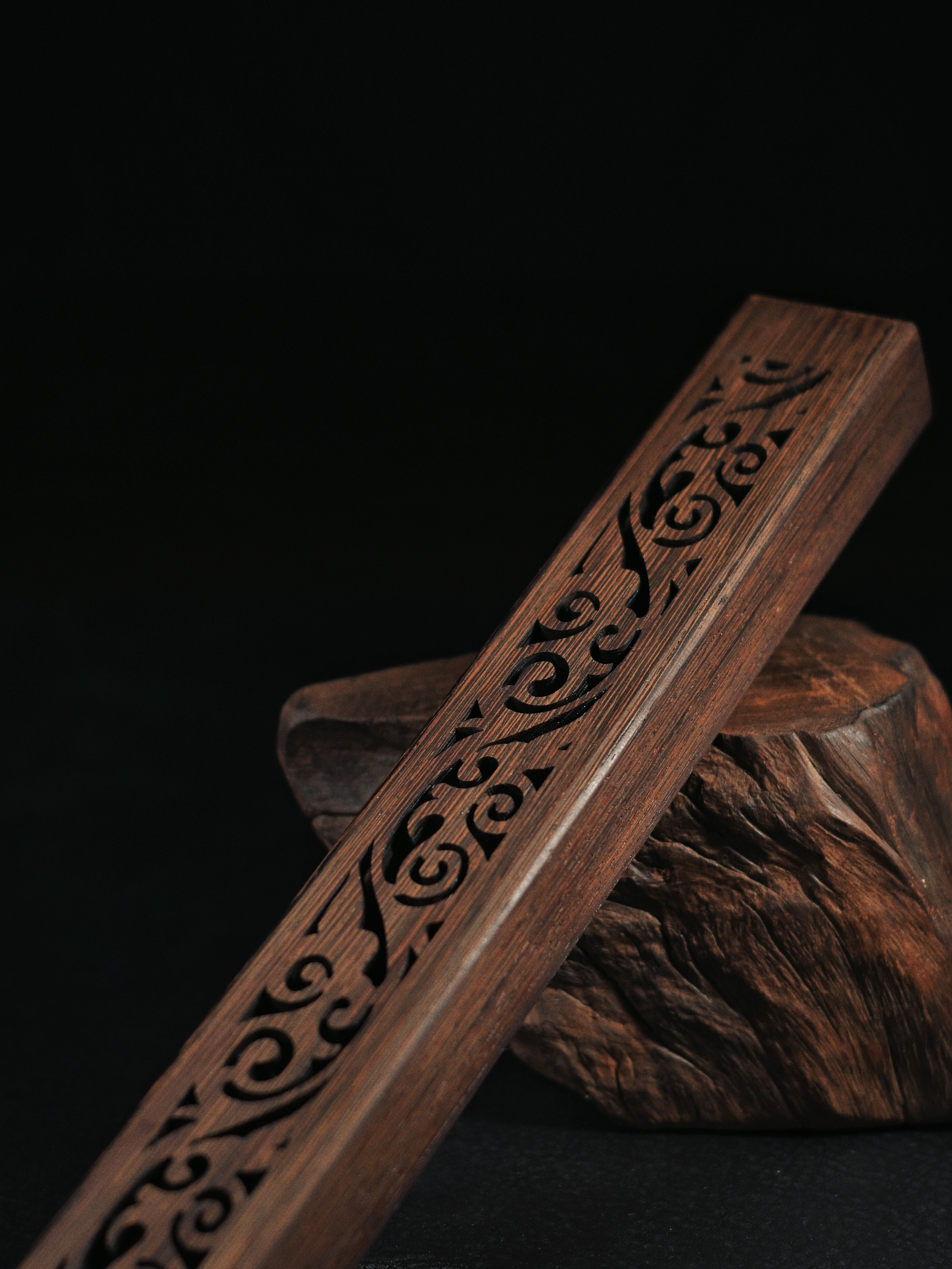 openwork wooden carved incense burner – Hollow Carved Wenge Wood Incense Sticks Burner by Kungfuyang