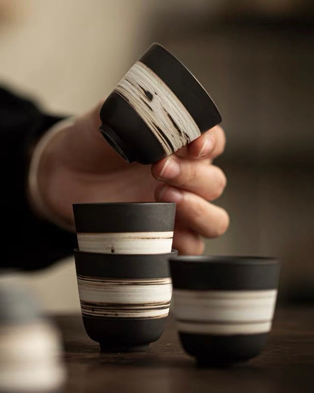 organic clay tea cup – Wabi-Sabi Handmade Black Clay Slipware Gaiwan by Kungfuyang