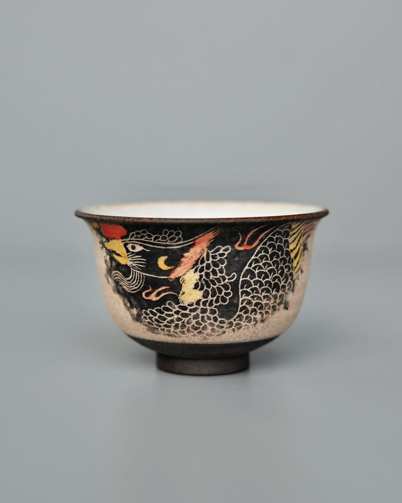 pheonix teacup – Jingdezhen Phoenix Rising Hand-Painted Clay Press-Hand Teacup by Kungfuyang