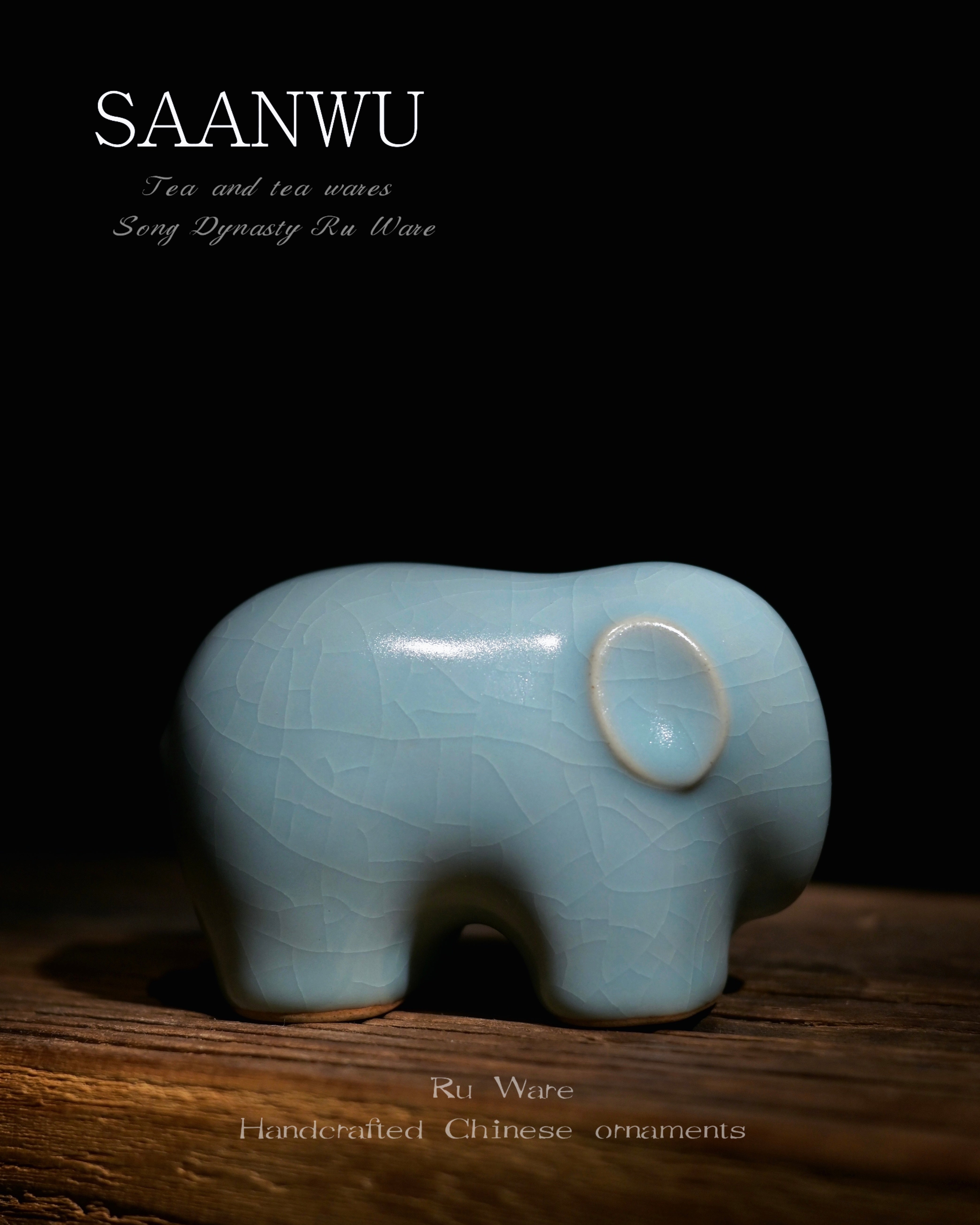 playable ru ware elephant tea pet – Ru Ware Celadon Glaze Tea Pet Porcelain Elephant Ornament by Kungfuyang