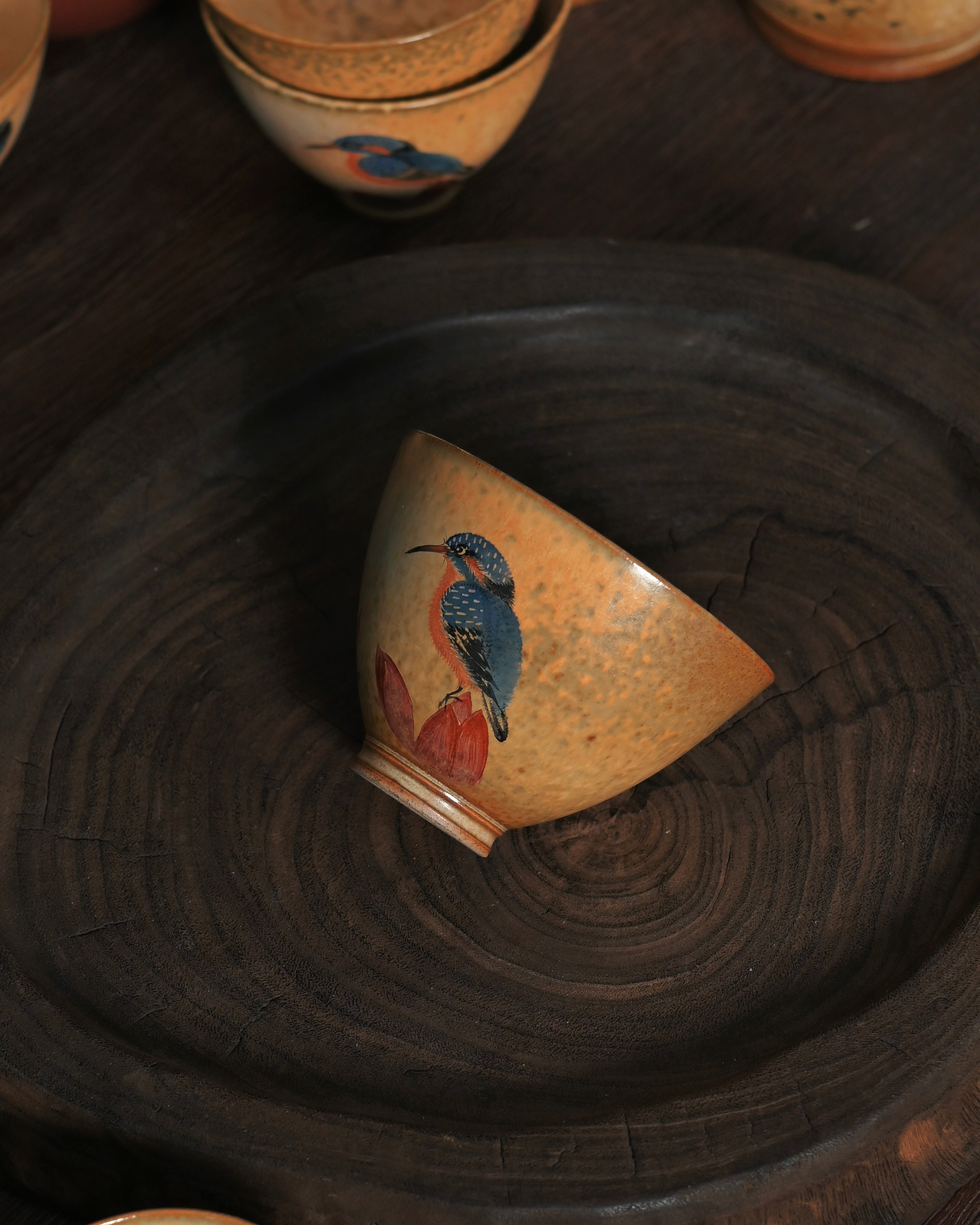 poetic tea ceremony tea bowl – Jingdezhen Hand-Painted Chinese Bird-and-Flower Douli Cup by Kungfuyang