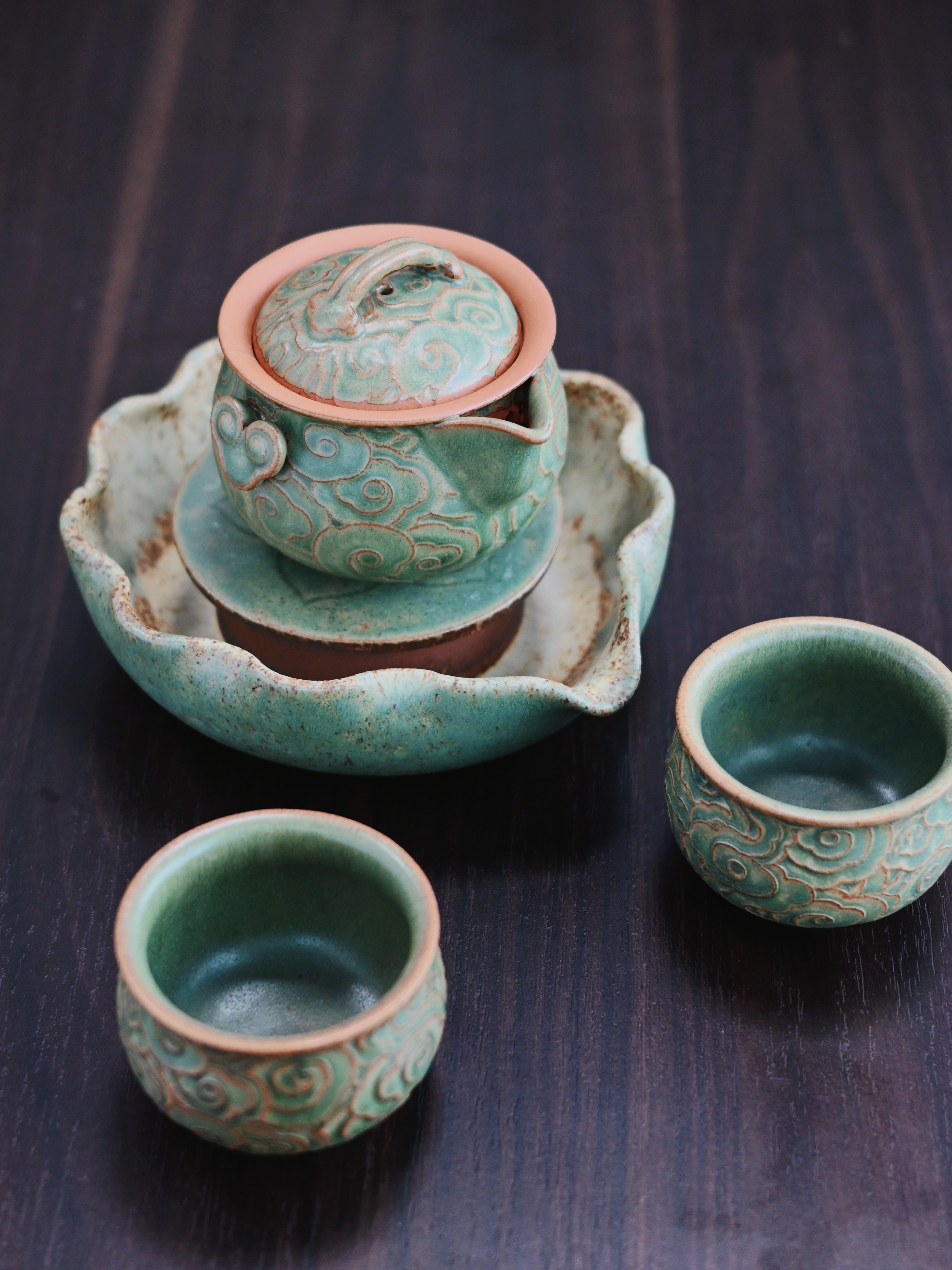 portable gaiwan travel tea set – Clouds & Ruyi Retro Gongfu Tea Set by Kungfuyang