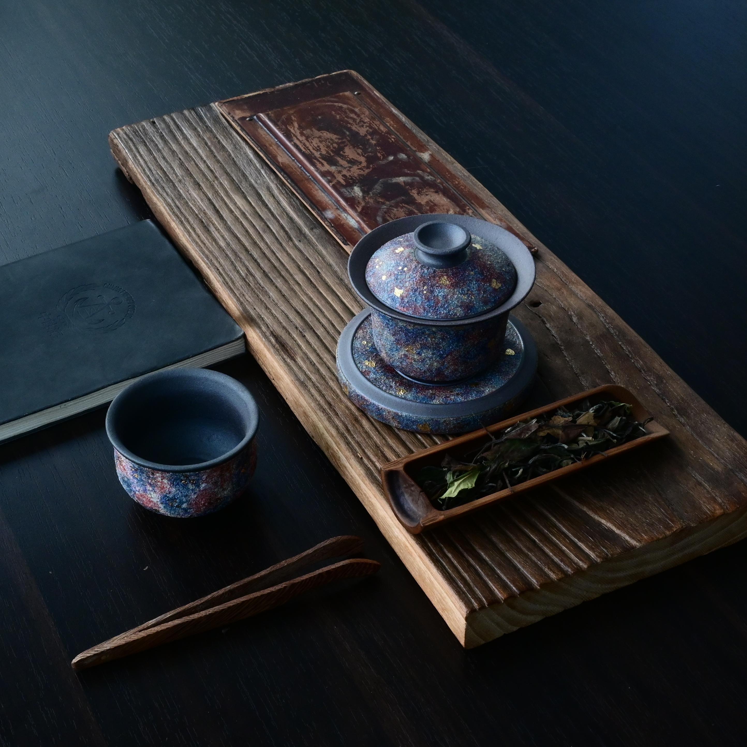 rock mineral yixing purple clay tea set – Purple Clay Conbined with Rock Mineral Colorful Gold Detailing by Kungfuyang