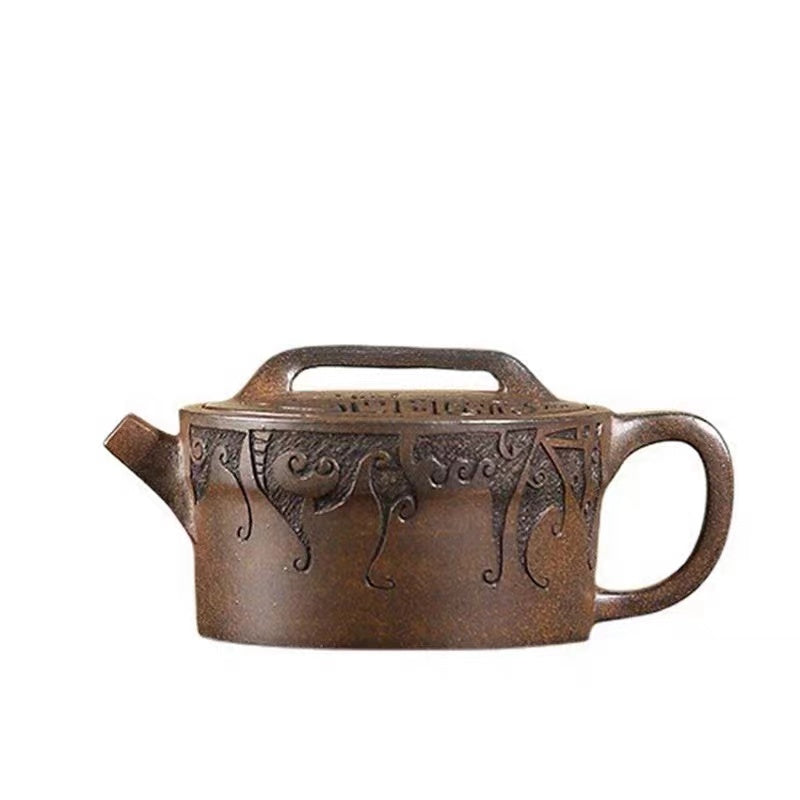 rock tea yixing teapot – Yixing Hand-carved Wood-Fired Purple Clay Teapot by Kungfuyang