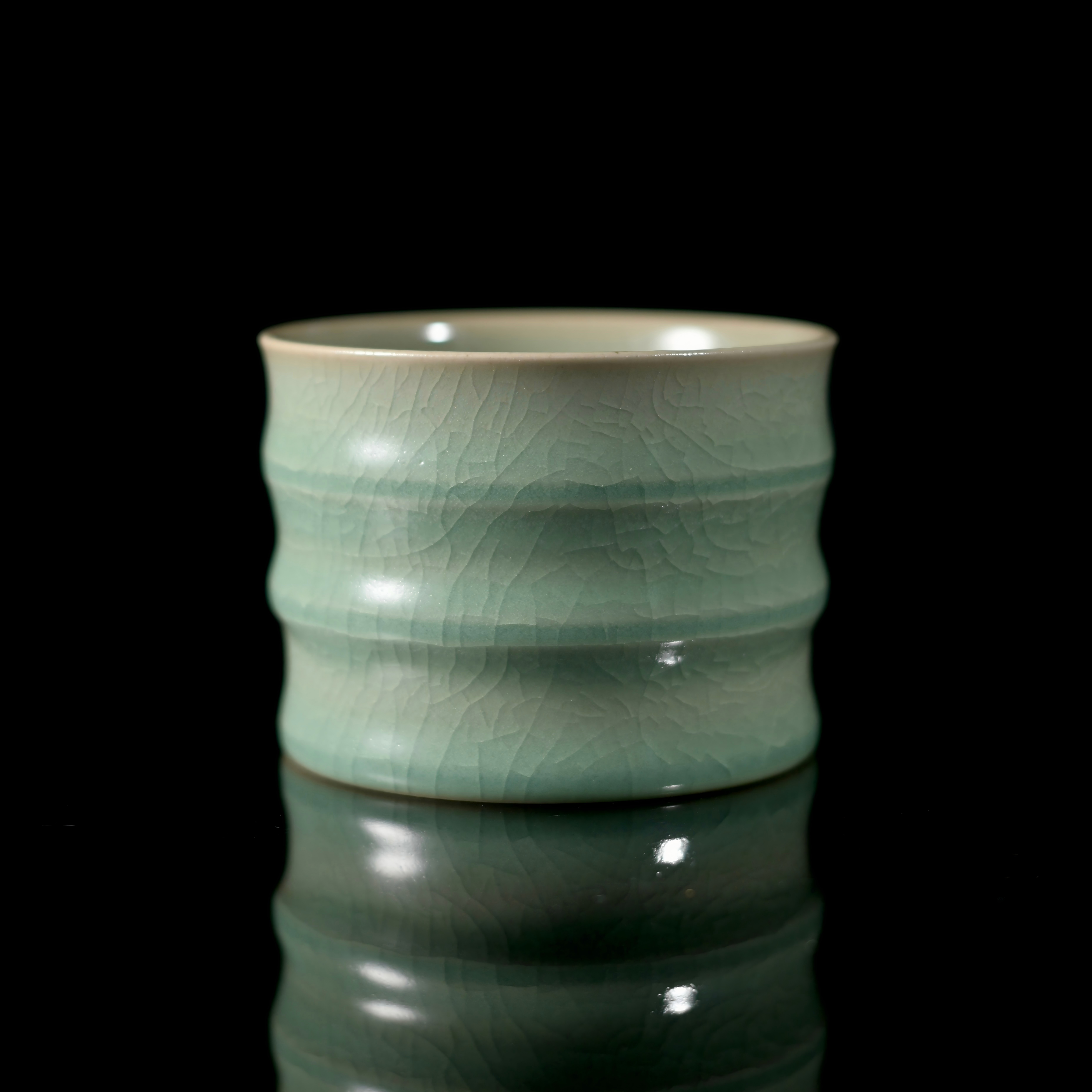 ru celadon bamboo joint master cup – Master Cup 150ml Ru Porcelain Bamboo-Joint Teacup – Sky Blue by Kungfuyang
