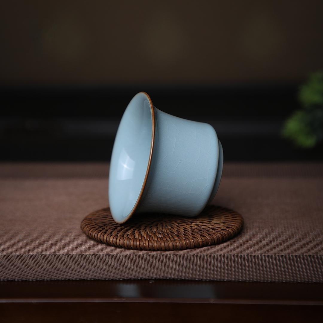 ru kiln classical chinese teaware – Ru Ware Hoof-shape Teacup Underglaz Cracking Ru Kiln Teaware by Kungfuyang
