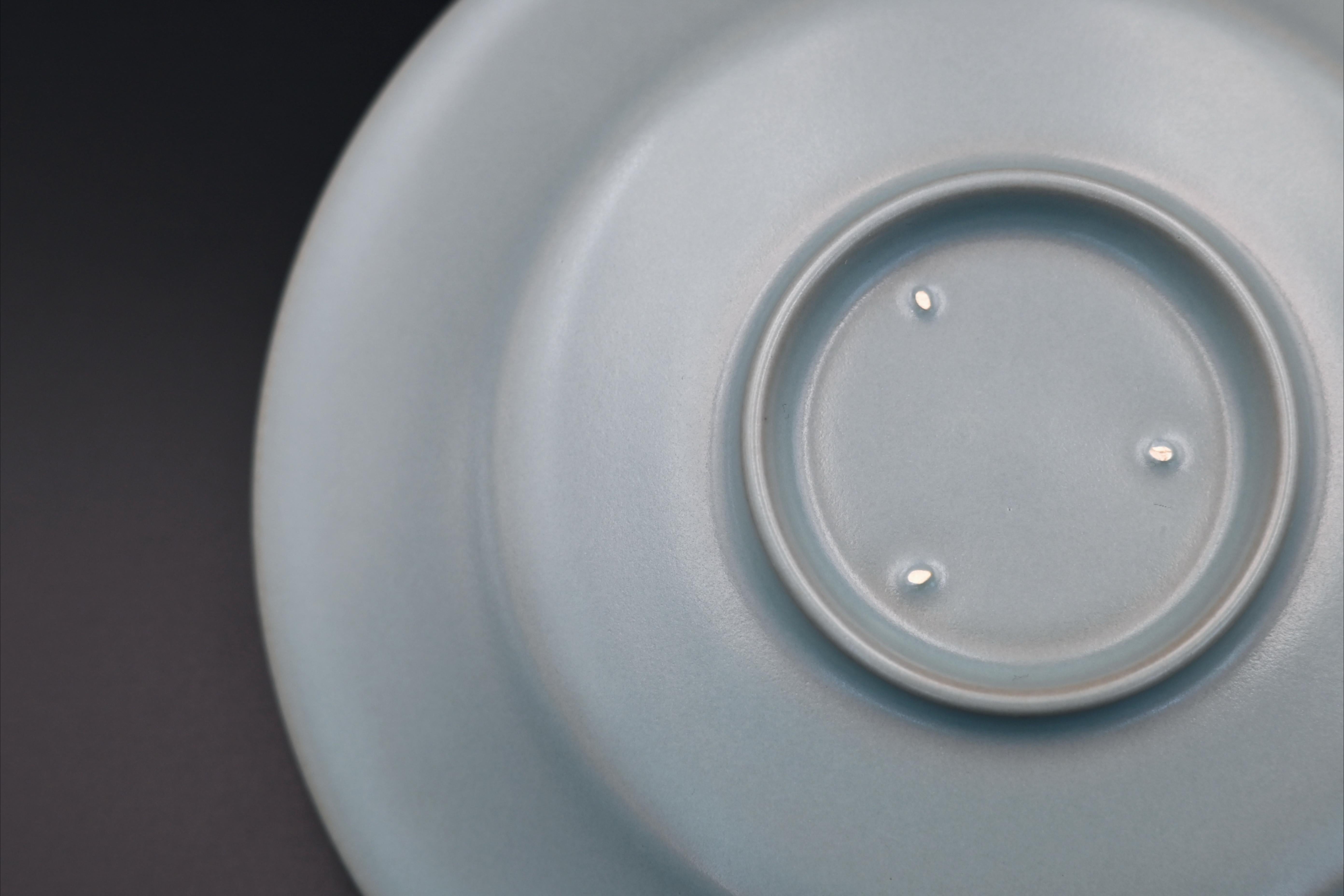 ru kiln porcelain plate – Unique Piece Ru Porcelain Archaistic Glaze Pot Saucer Vintage by Kungfuyang